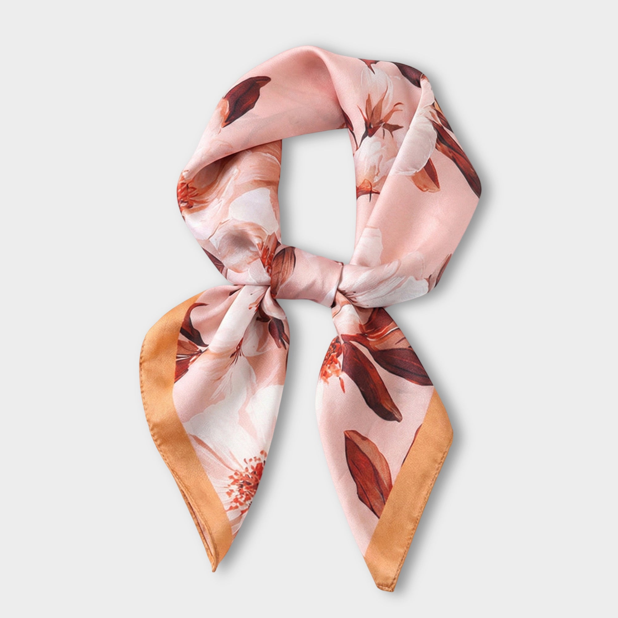 Anna-Kaci Women's Satin Floral Print Square Scarf Soft Lightweight Fashion Accessory 27.5¡Á27.5inches