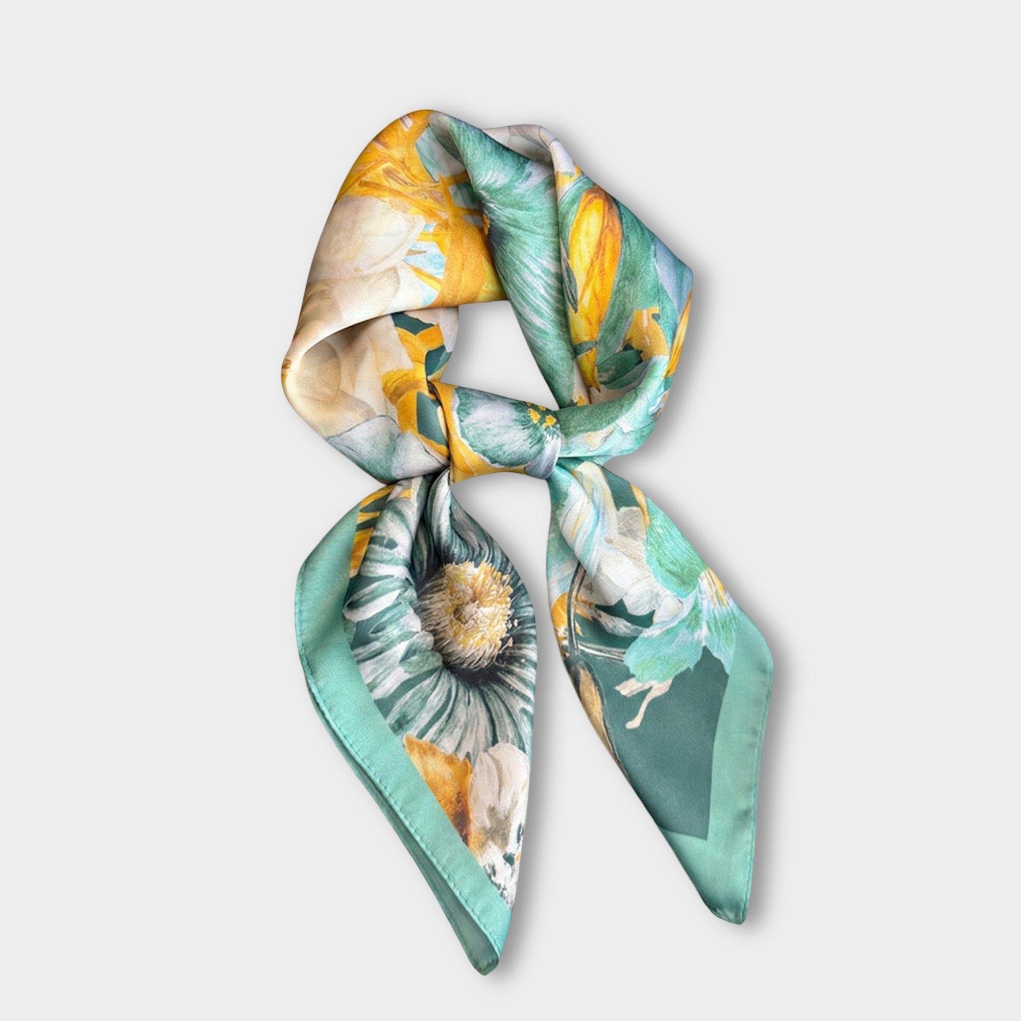 Anna-Kaci Women's Satin Floral Print Square Scarf Fashion Accessory 27.5¡Á27.5inches