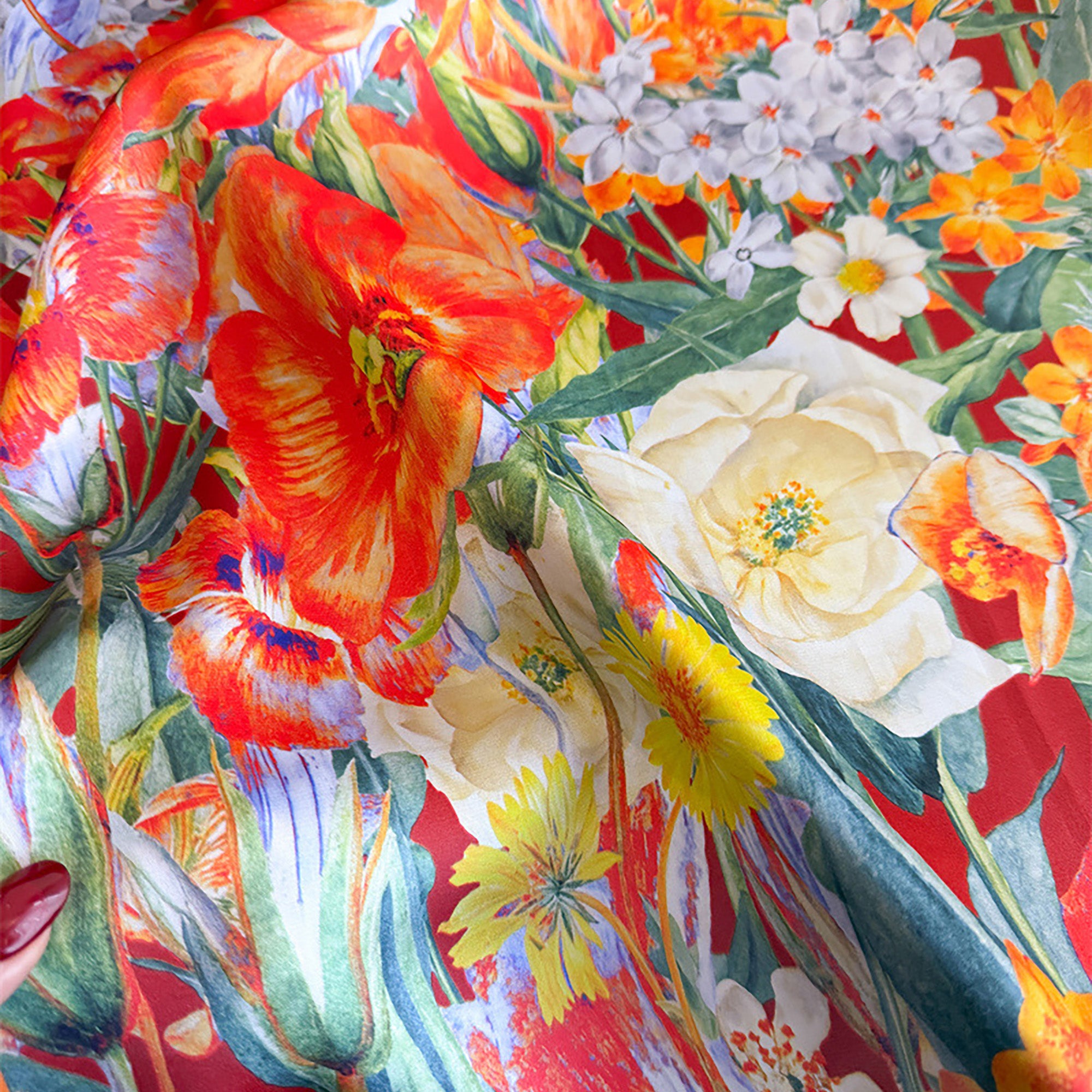 Anna-Kaci Women's Satin Floral Print Square Scarf Fashion Accessory 27.5¡Á27.5inches