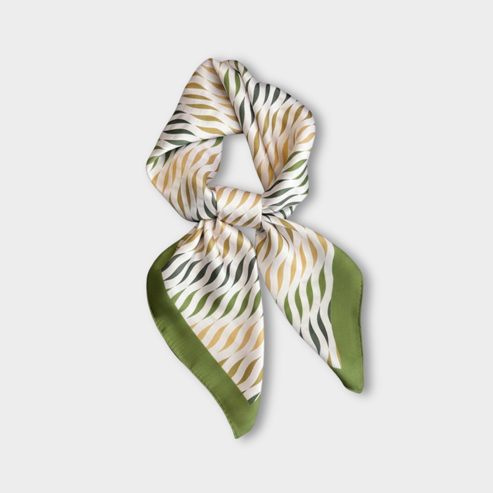 Anna-Kaci Women Satin Square Scarf with Modern Wavy Print Soft Accessory 27.5¡Á27.5inches