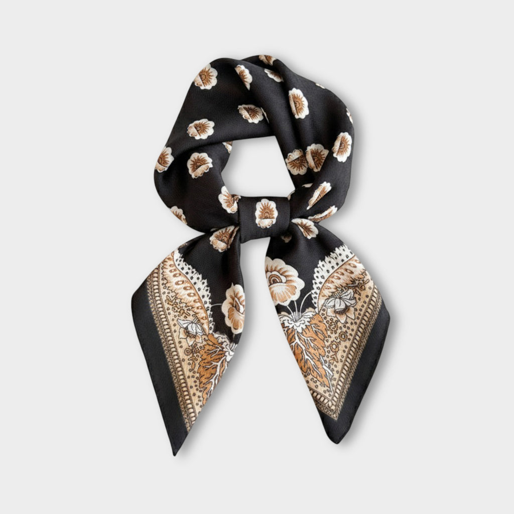 Anna-Kaci Women Square Scarf with Floral Border Soft Lightweight Fashion Accessory 27.5¡Á27.5inches