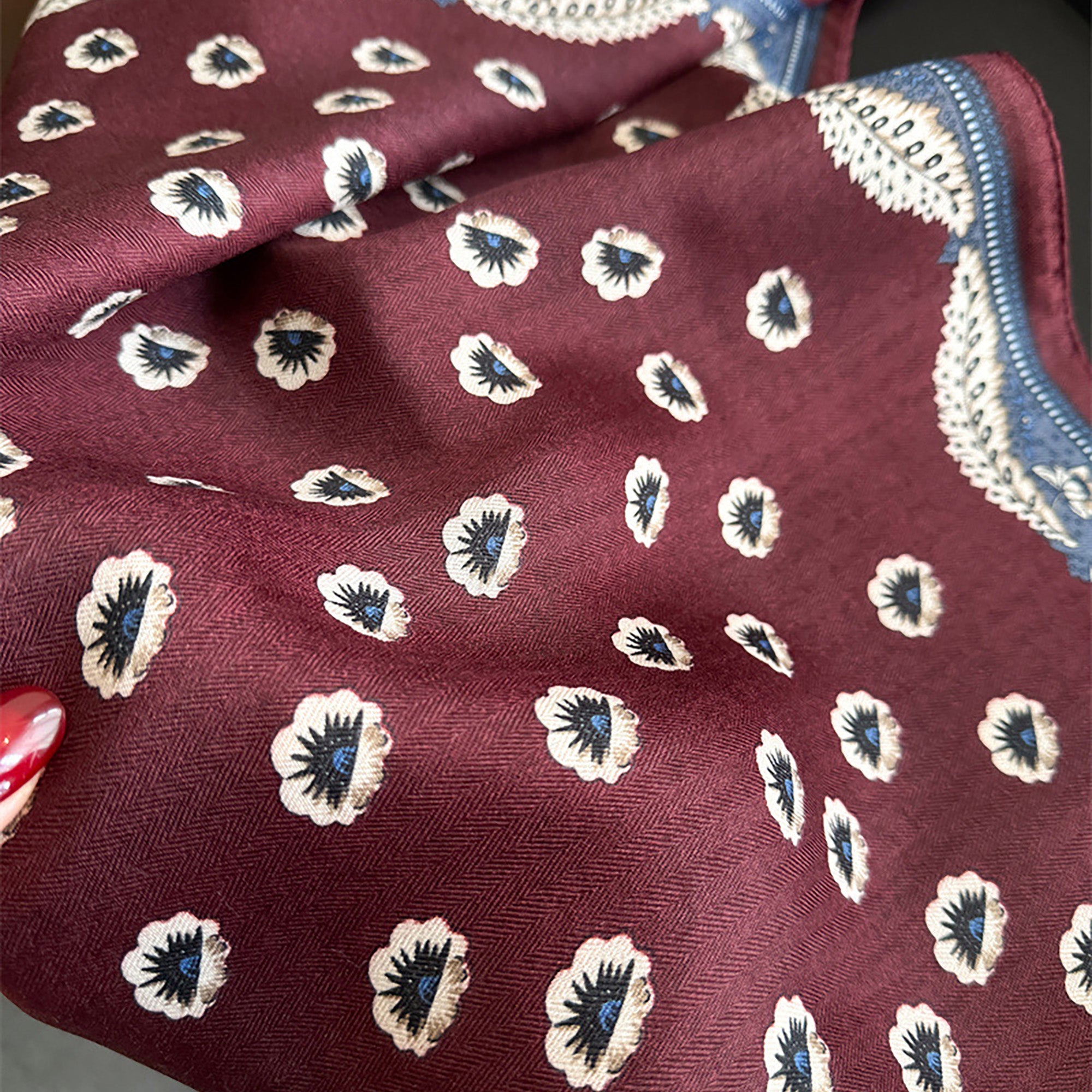 Anna-Kaci Women Square Scarf with Floral Border Soft Lightweight Fashion Accessory 27.5¡Á27.5inches