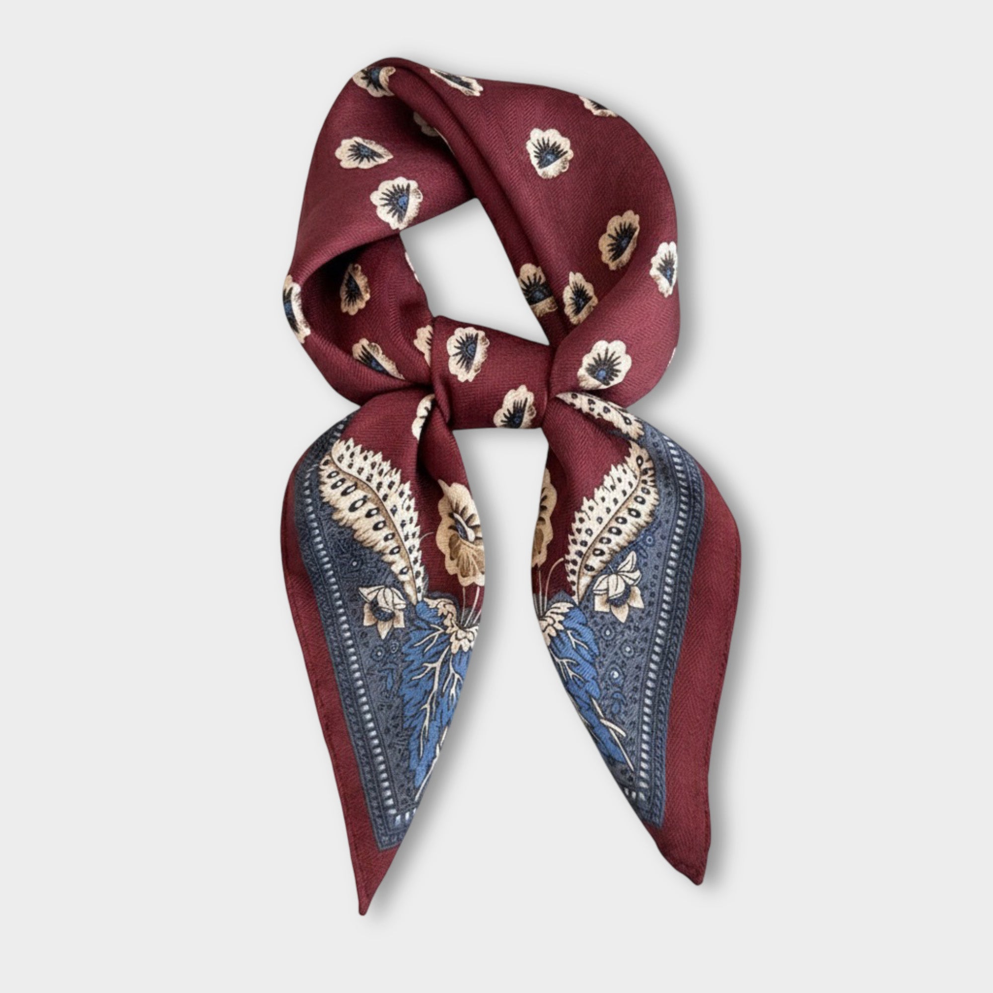 Anna-Kaci Women Square Scarf with Floral Border Soft Lightweight Fashion Accessory 27.5¡Á27.5inches
