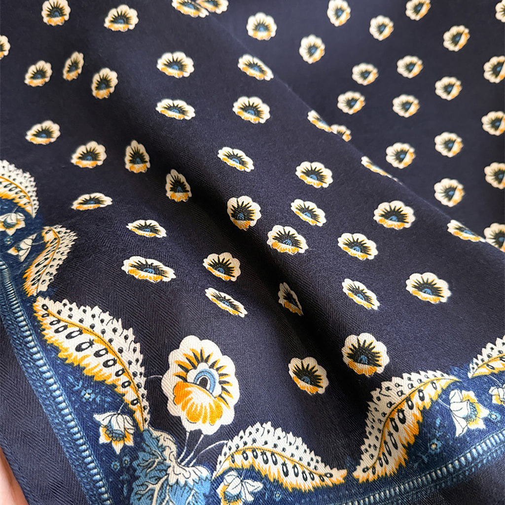 Anna-Kaci Women Square Scarf with Floral Border Soft Lightweight Fashion Accessory 27.5¡Á27.5inches