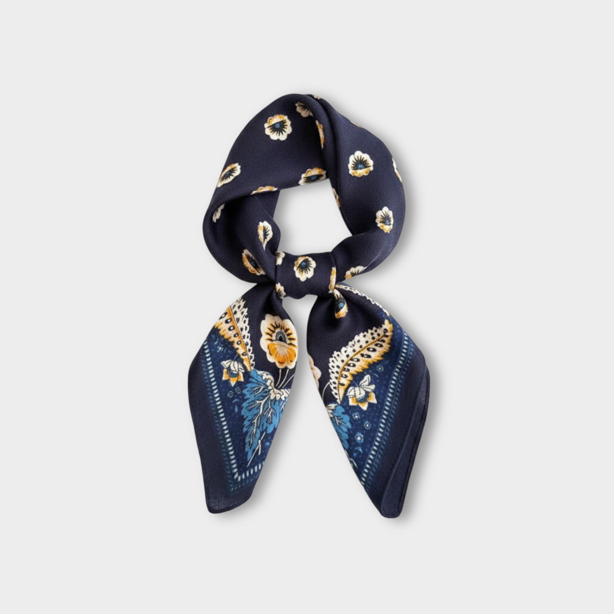 Anna-Kaci Women Square Scarf with Floral Border Soft Lightweight Fashion Accessory 27.5¡Á27.5inches