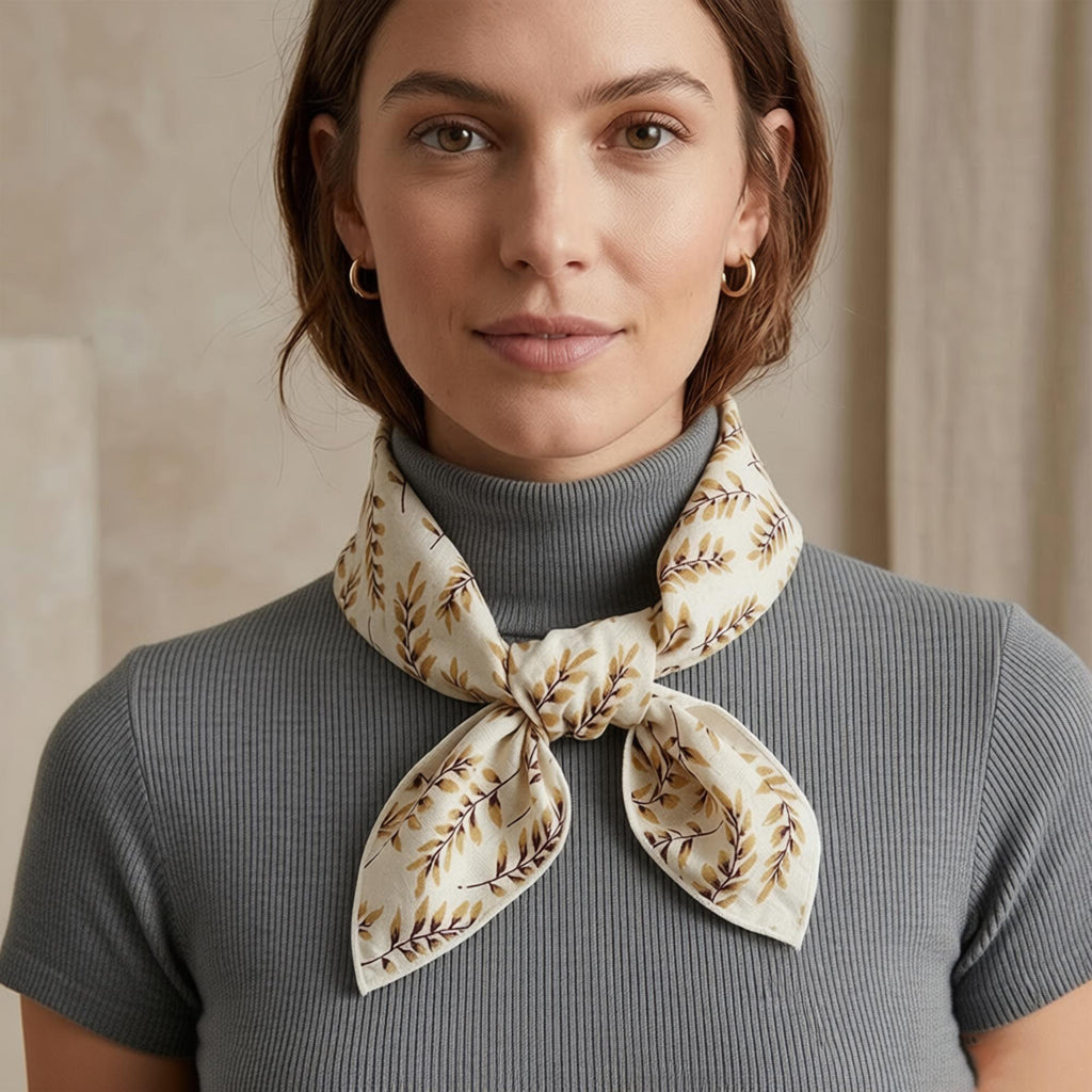 Anna-Kaci Womens Cotton Linen Leaf Print Lightweight Square Scarf Soft Breathable Fashion Wrap
