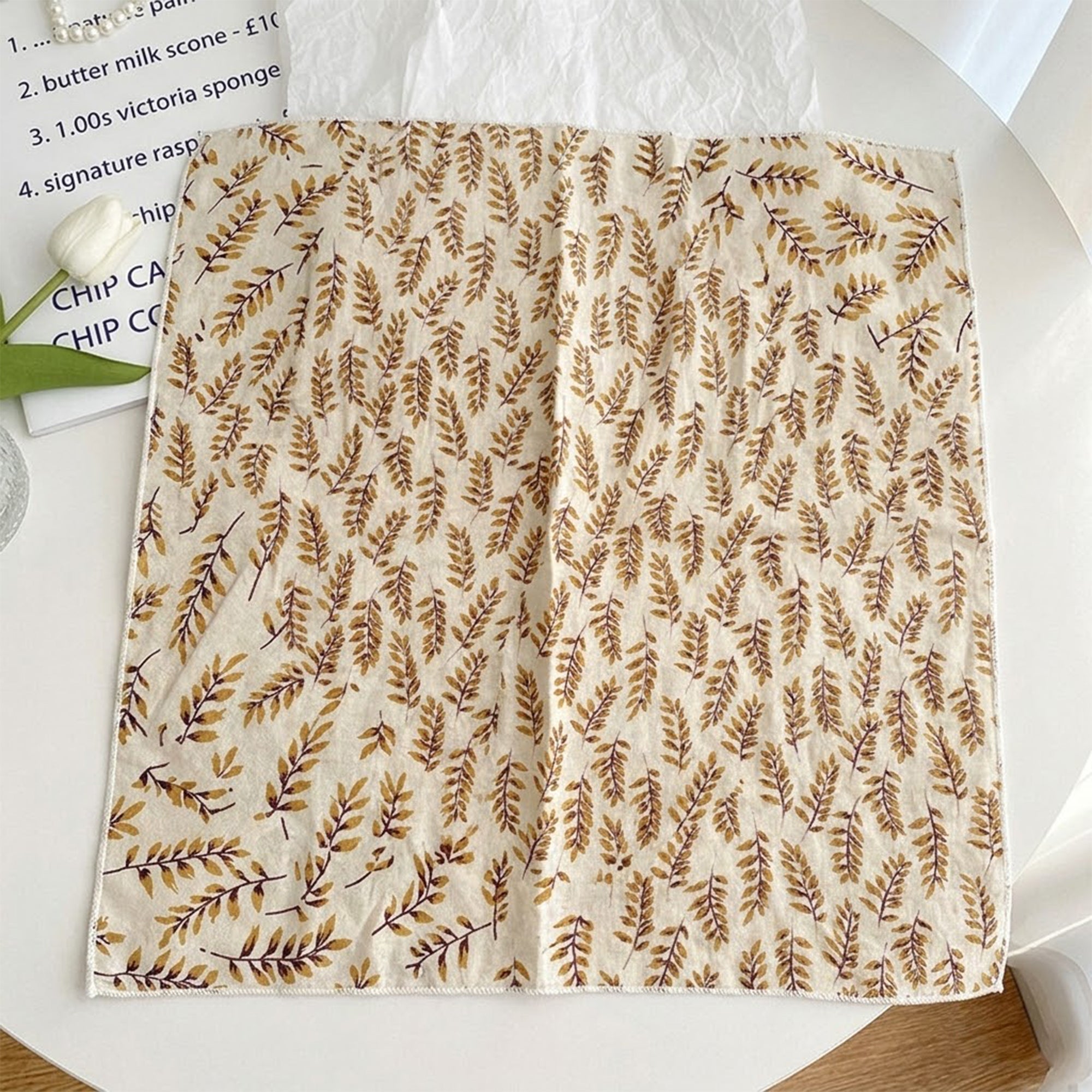 Anna-Kaci Womens Cotton Linen Leaf Print Lightweight Square Scarf Soft Breathable Fashion Wrap