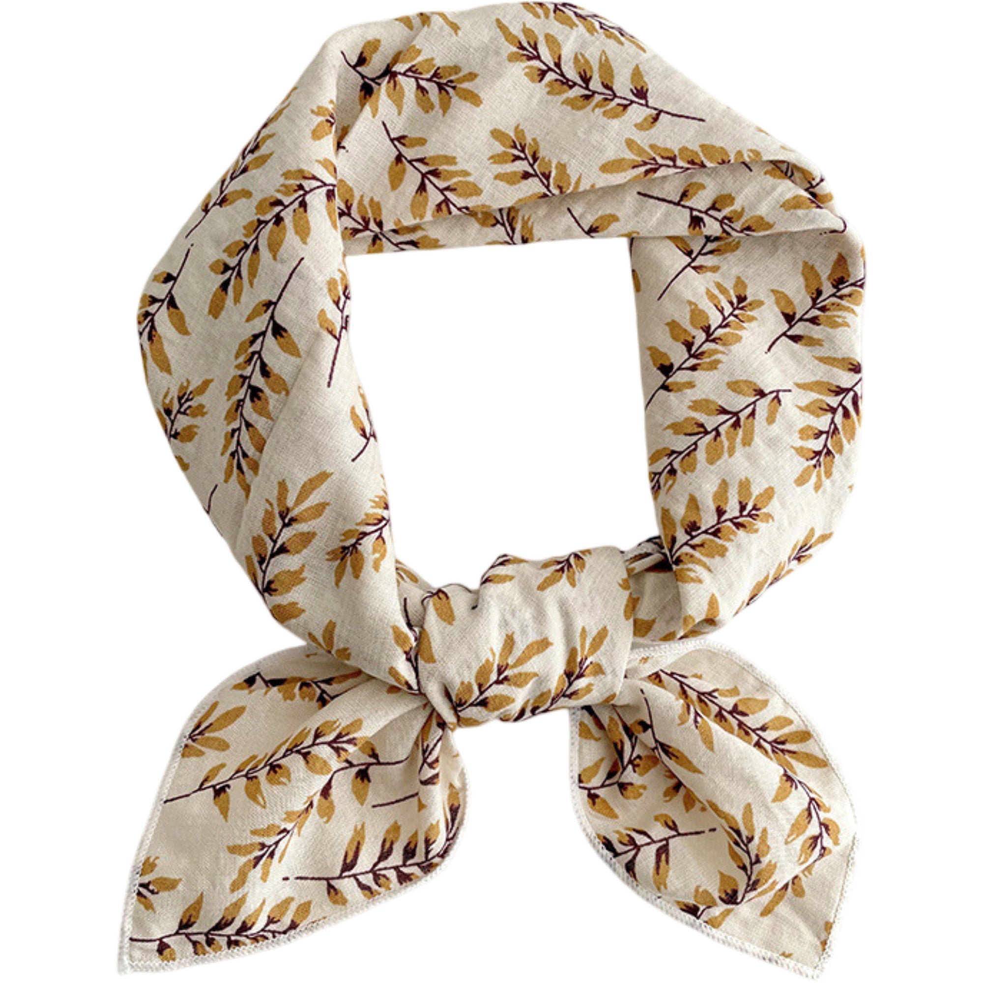 Anna-Kaci Womens Cotton Linen Leaf Print Lightweight Square Scarf Soft Breathable Fashion Wrap