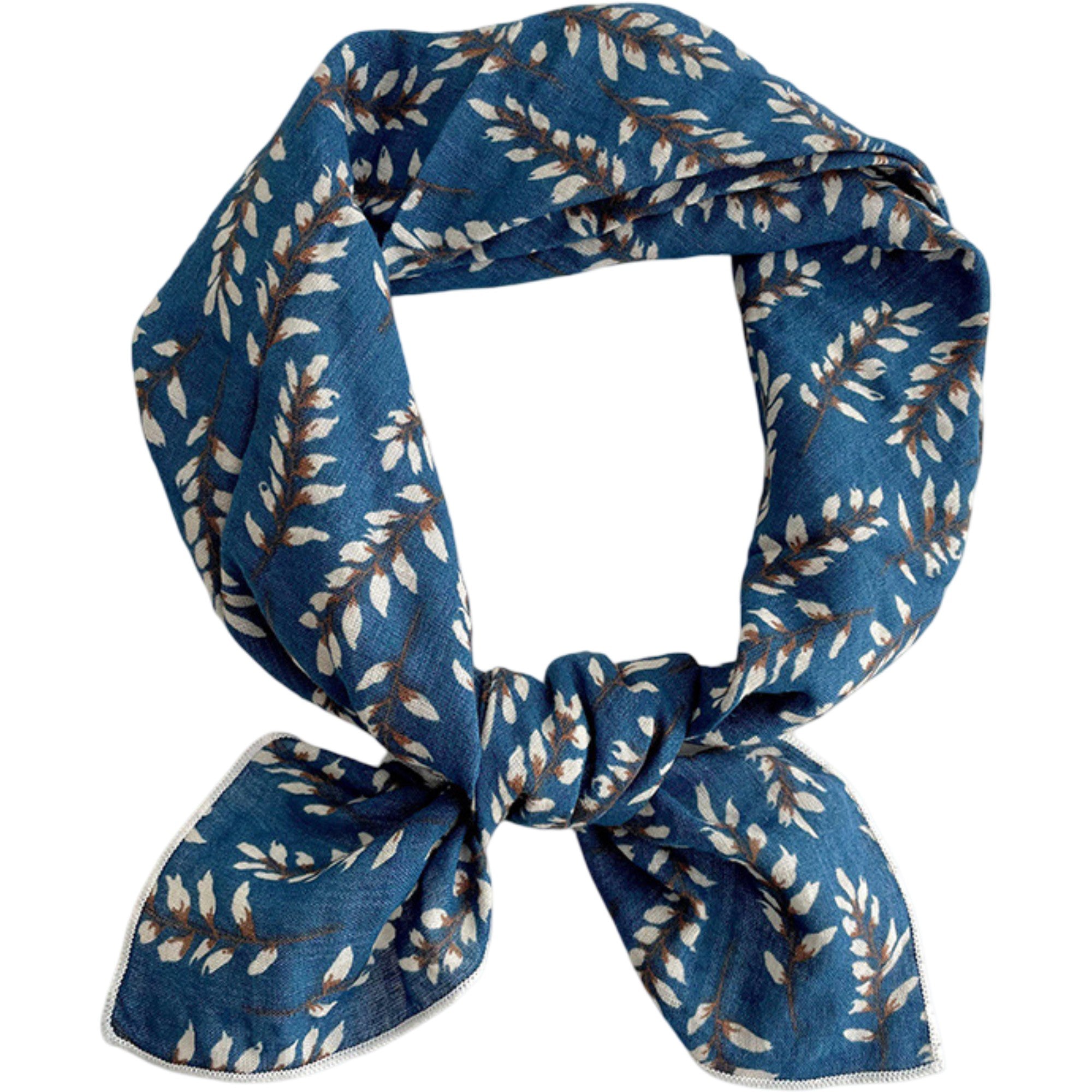 Anna-Kaci Womens Cotton Linen Leaf Print Lightweight Square Scarf Soft Breathable Fashion Wrap