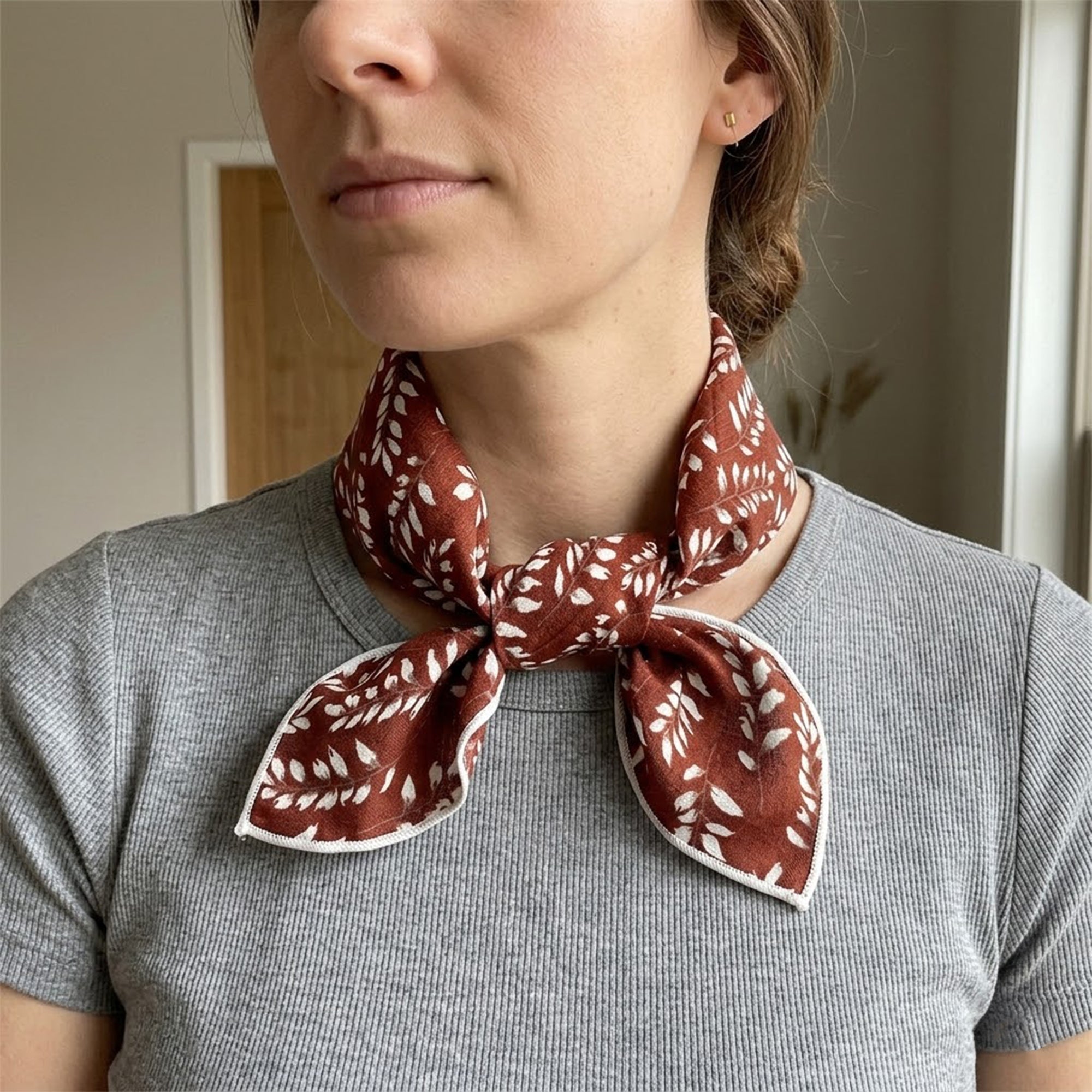 Anna-Kaci Womens Cotton Linen Leaf Print Lightweight Square Scarf Soft Breathable Fashion Wrap