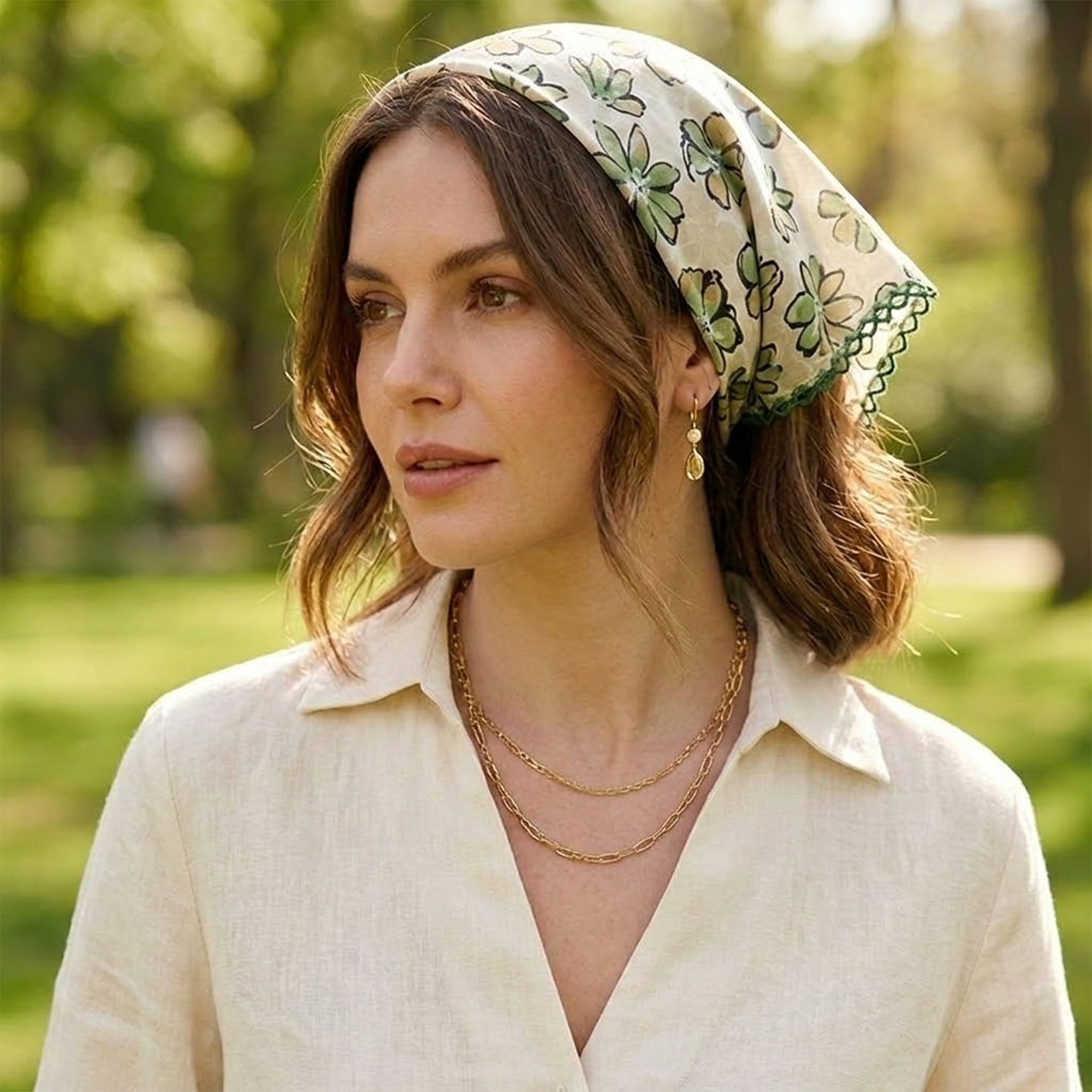 Anna-Kaci Womens Floral Print Lightweight Square Scarf Soft Fashion Neck Hair Wrap