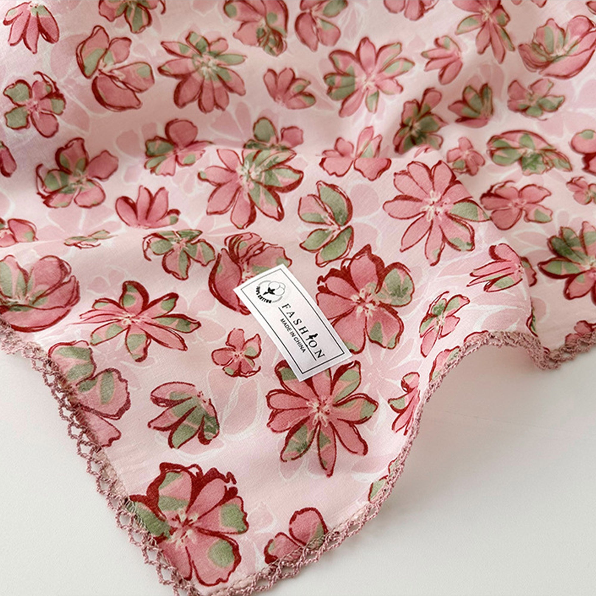 Anna-Kaci Womens Floral Print Lightweight Square Scarf Soft Fashion Neck Hair Wrap