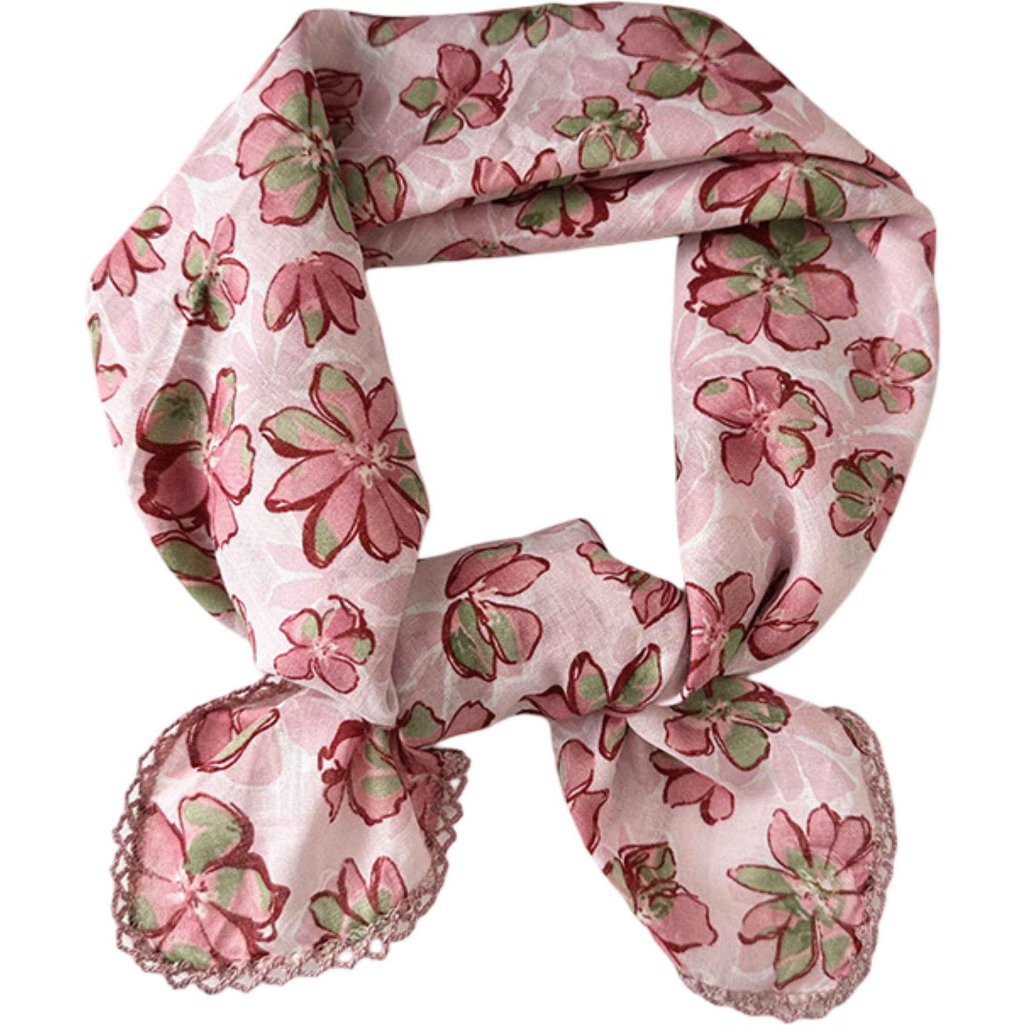Anna-Kaci Womens Floral Print Lightweight Square Scarf Soft Fashion Neck Hair Wrap