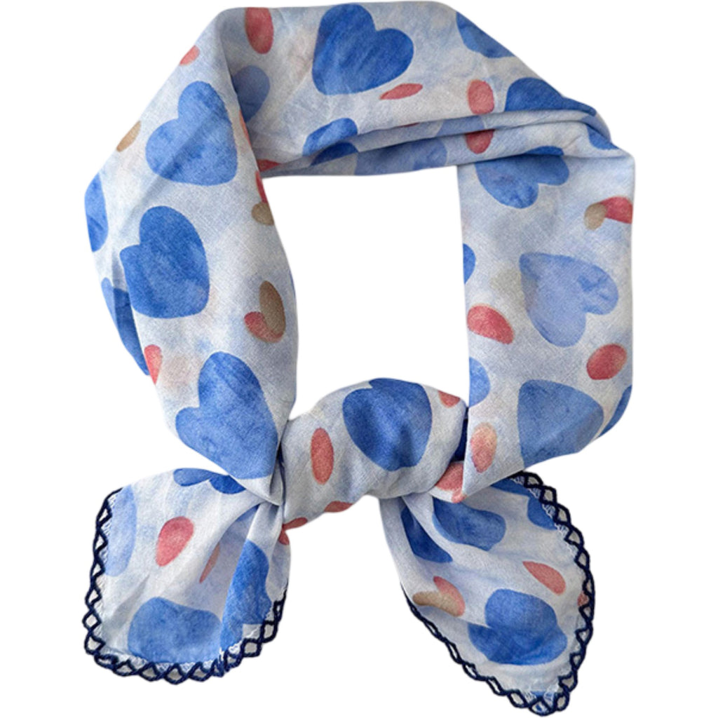 Anna-Kaci Womens Heart Print Lightweight Square Scarf Cute Fashion Neck Hair Wrap