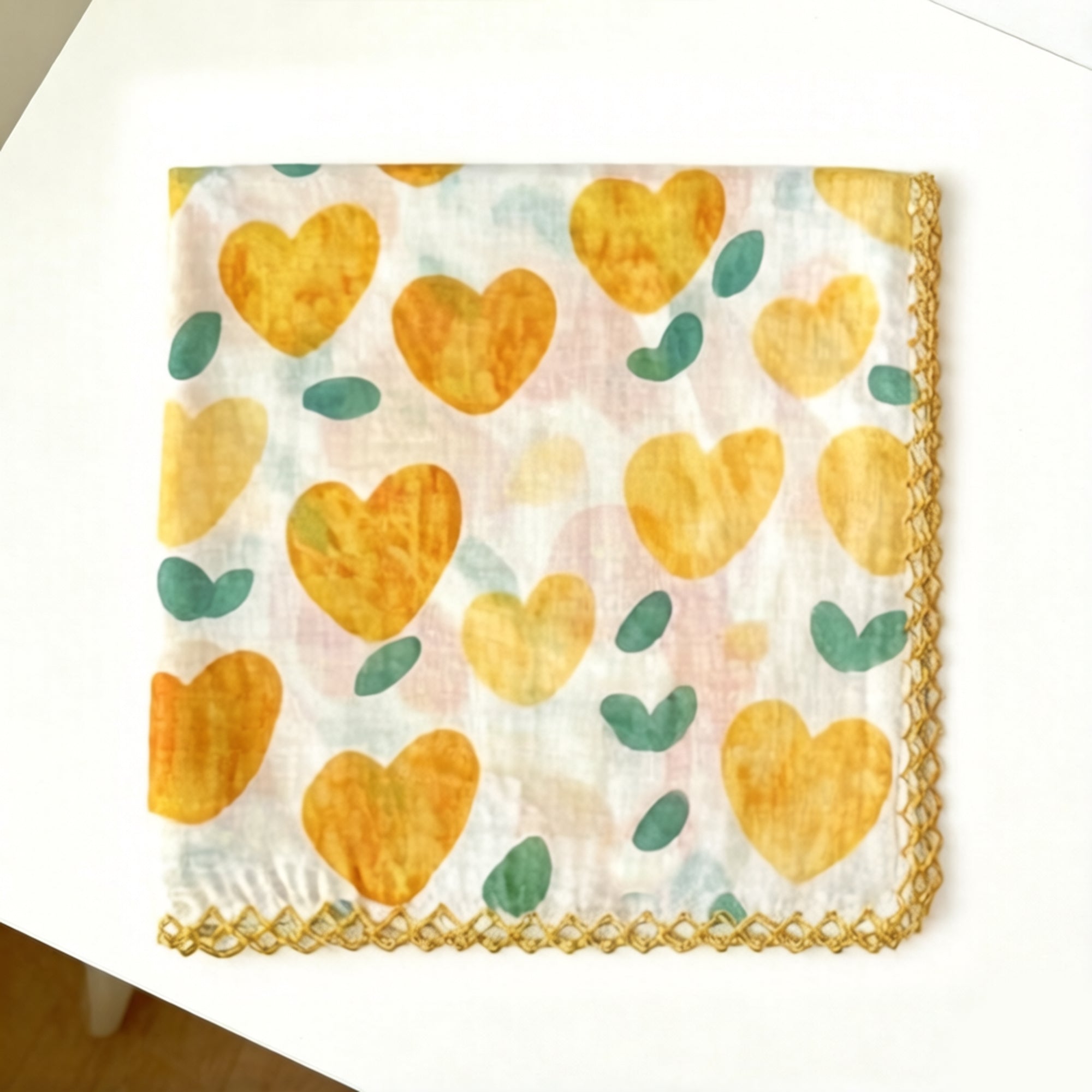 Anna-Kaci Womens Heart Print Lightweight Square Scarf Cute Fashion Neck Hair Wrap