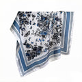 Anna-Kaci Womens Satin Floral Butterfly Print Square Scarf Elegant Fashion Neck Wrap