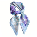 Anna-Kaci Womens Satin Watercolor Floral Square Scarf Lightweight Elegant Neck Wrap