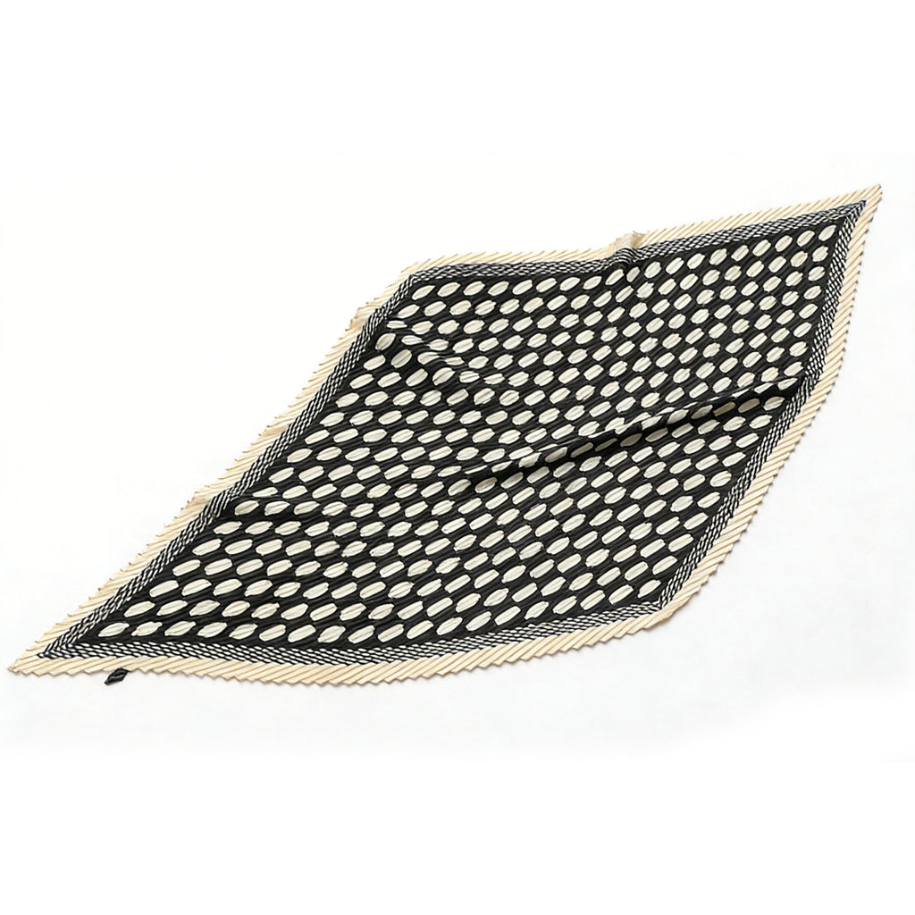 Anna-Kaci Womens Pleated Polka Dot Square Scarf Elegant Geometric Print Neck Wrap