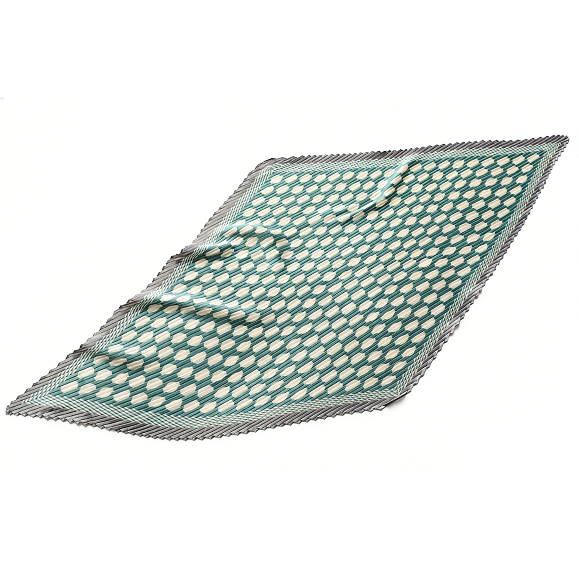 Anna-Kaci Womens Pleated Polka Dot Square Scarf Elegant Geometric Print Neck Wrap
