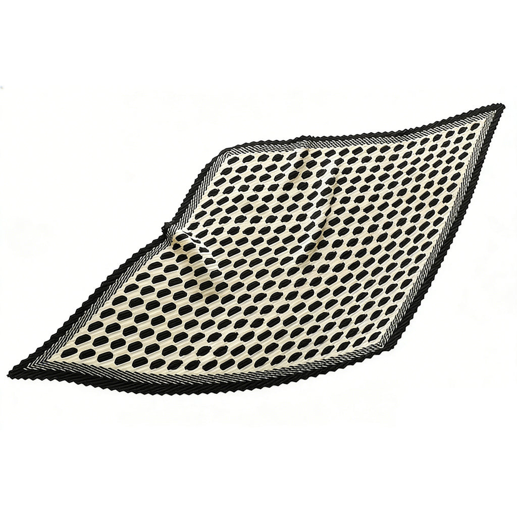 Anna-Kaci Womens Pleated Polka Dot Square Scarf Elegant Geometric Print Neck Wrap