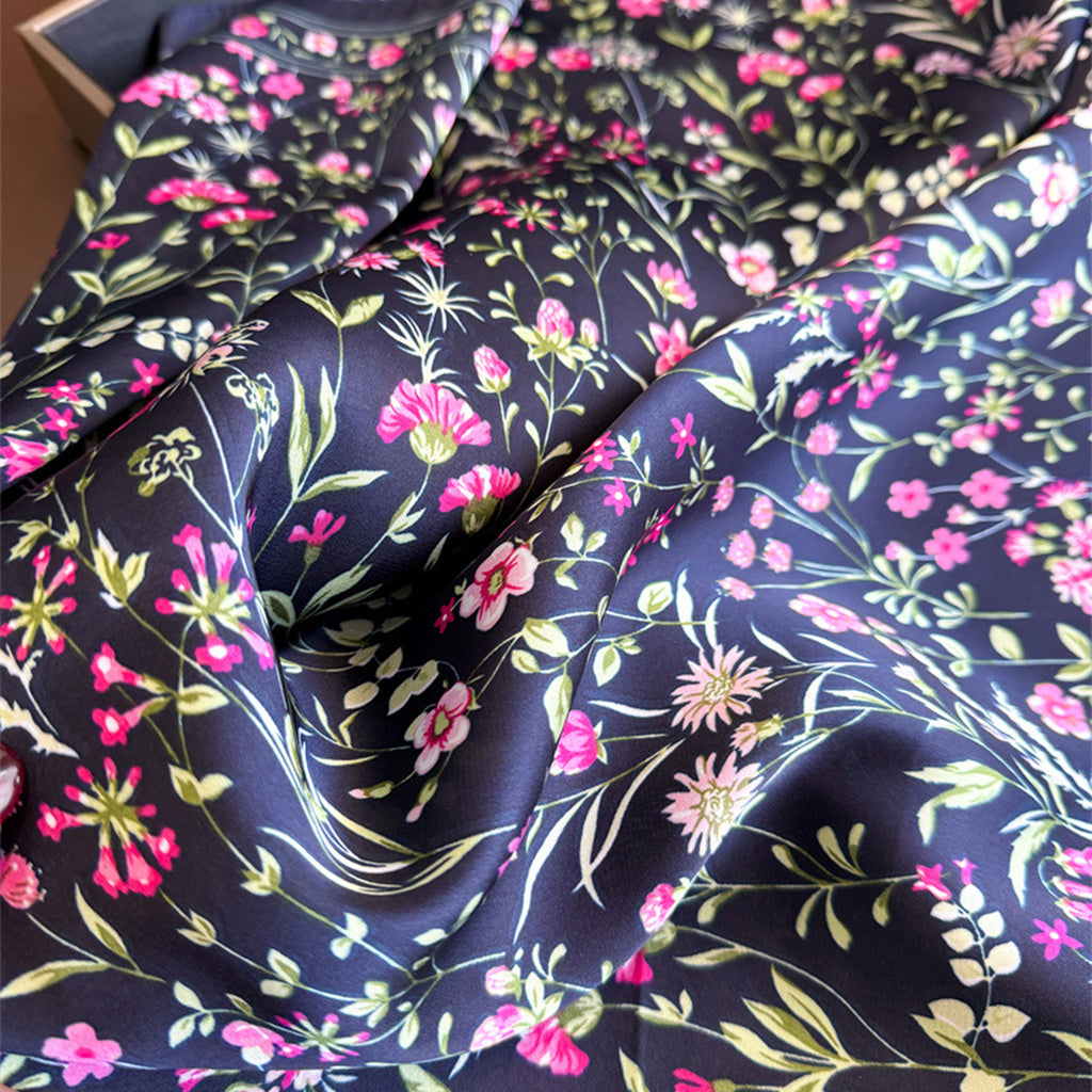 Anna-Kaci Womens Floral Print Square Scarf Elegant Lightweight Fashion Neck Wrap