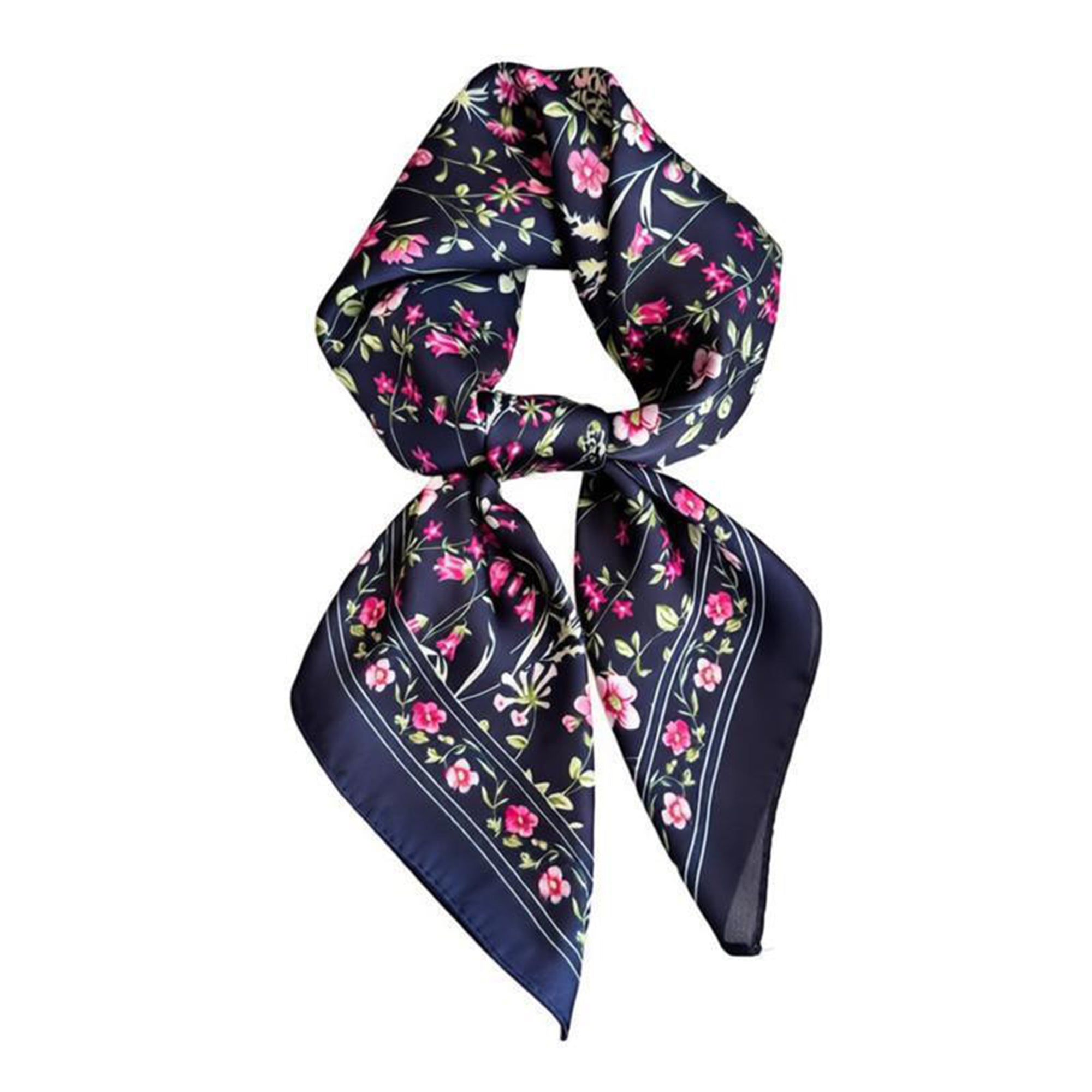 Anna-Kaci Womens Floral Print Square Scarf Elegant Lightweight Fashion Neck Wrap