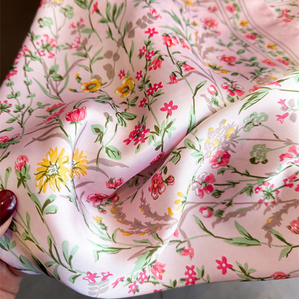 Anna-Kaci Womens Floral Print Square Scarf Elegant Lightweight Fashion Neck Wrap