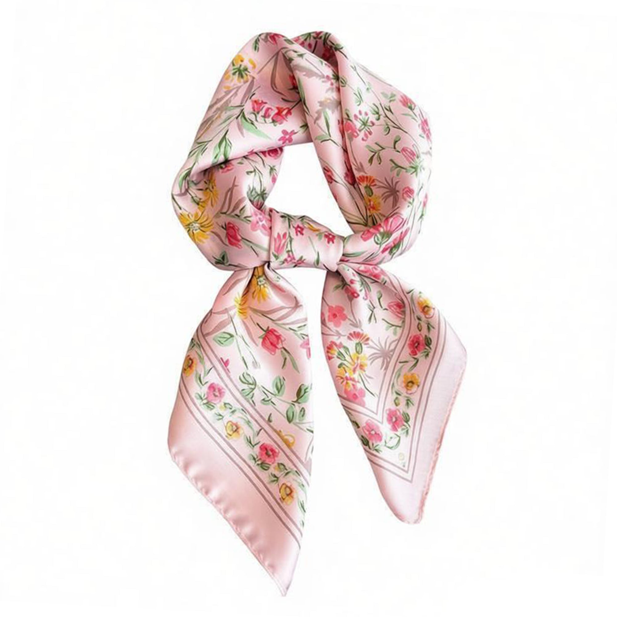 Anna-Kaci Womens Floral Print Square Scarf Elegant Lightweight Fashion Neck Wrap