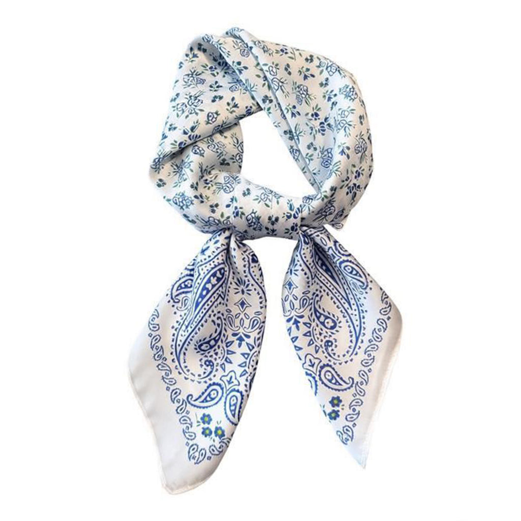 Anna-Kaci Womens Paisley Floral Square Scarf Elegant Vintage Print Neck Wrap