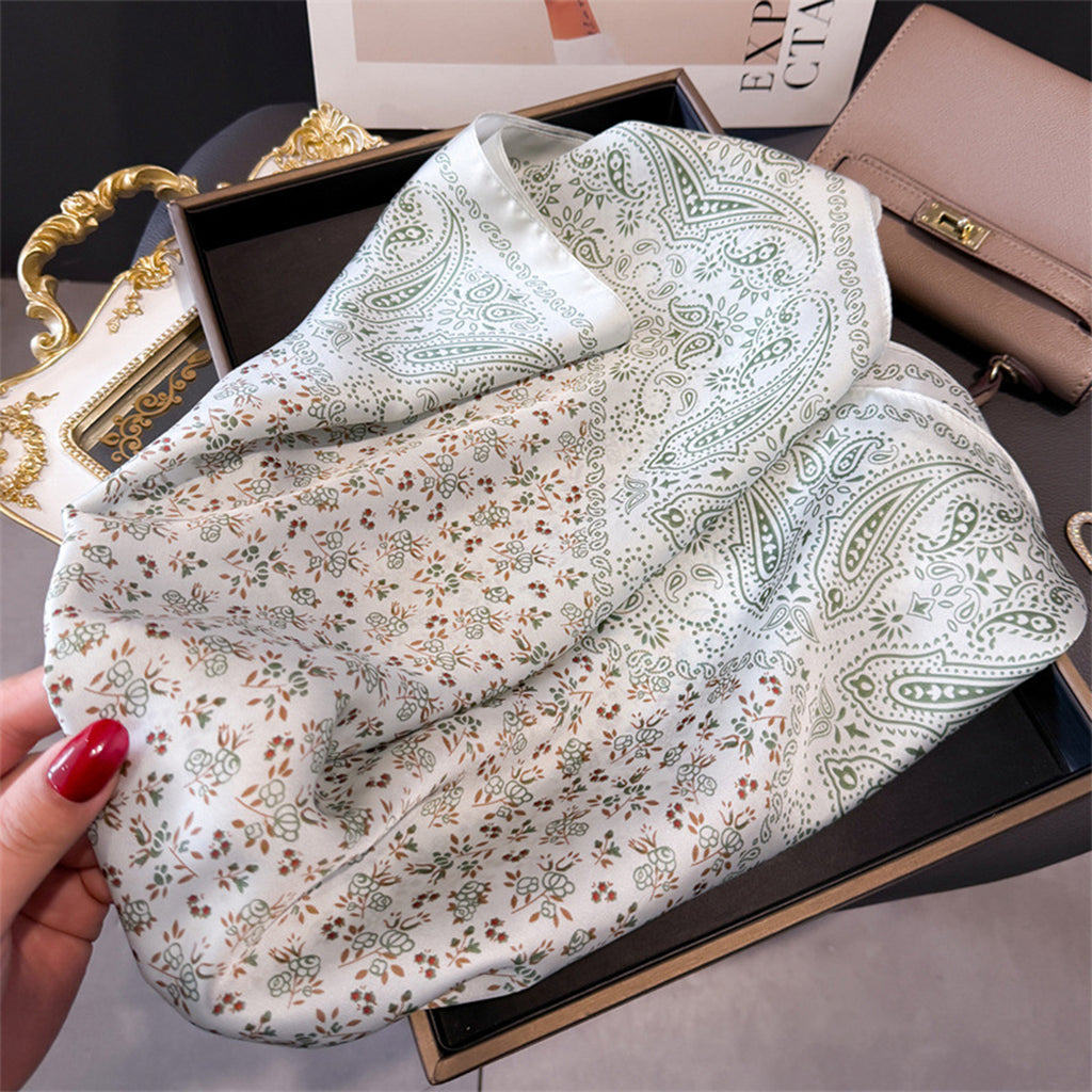 Anna-Kaci Womens Paisley Floral Square Scarf Elegant Vintage Print Neck Wrap