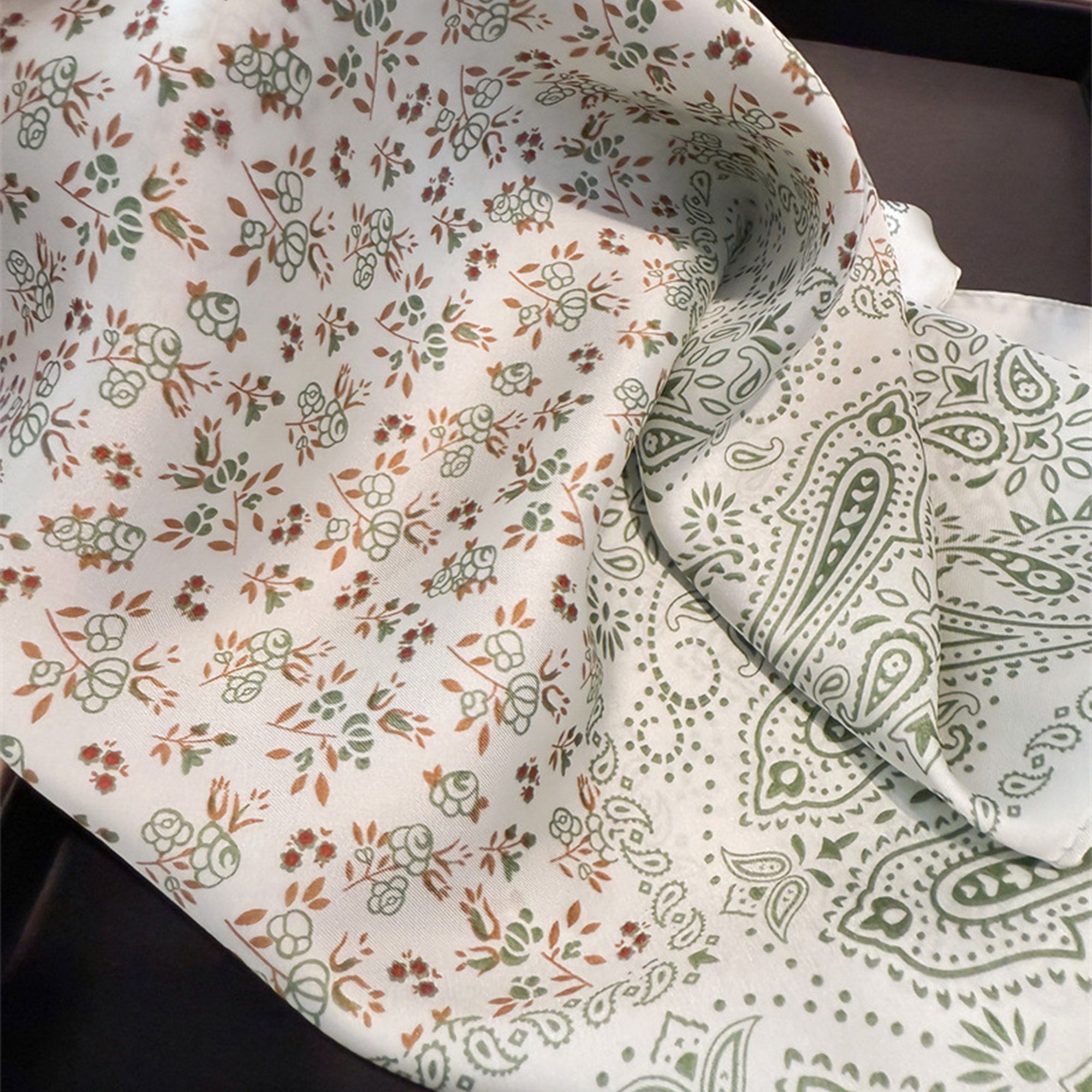 Anna-Kaci Womens Paisley Floral Square Scarf Elegant Vintage Print Neck Wrap