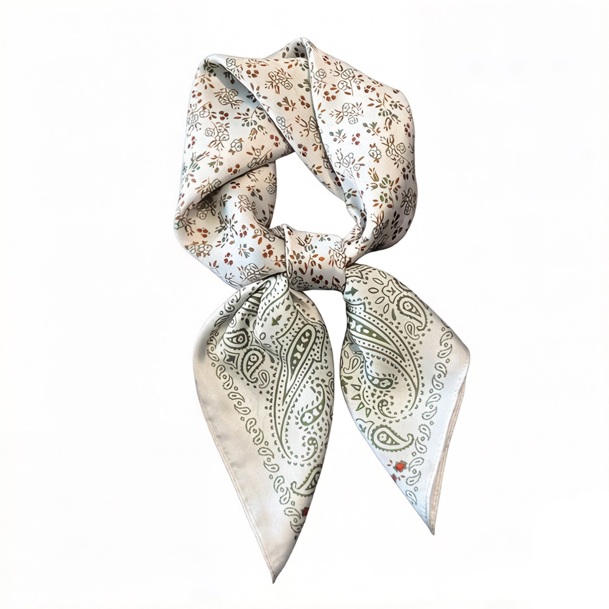 Anna-Kaci Womens Paisley Floral Square Scarf Elegant Vintage Print Neck Wrap