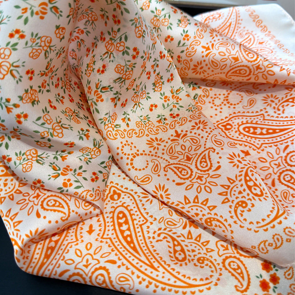 Anna-Kaci Womens Paisley Floral Square Scarf Elegant Vintage Print Neck Wrap