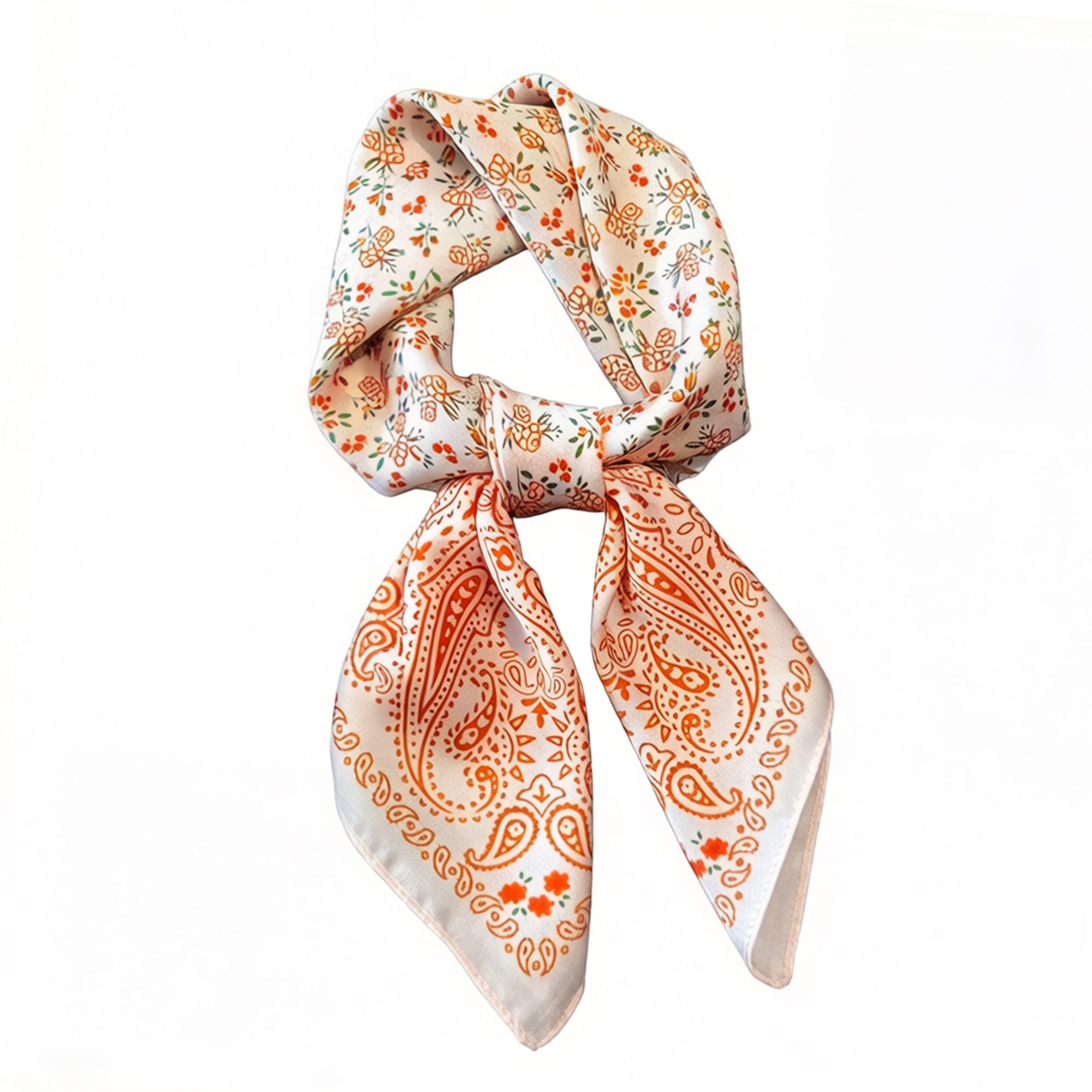 Anna-Kaci Womens Paisley Floral Square Scarf Elegant Vintage Print Neck Wrap