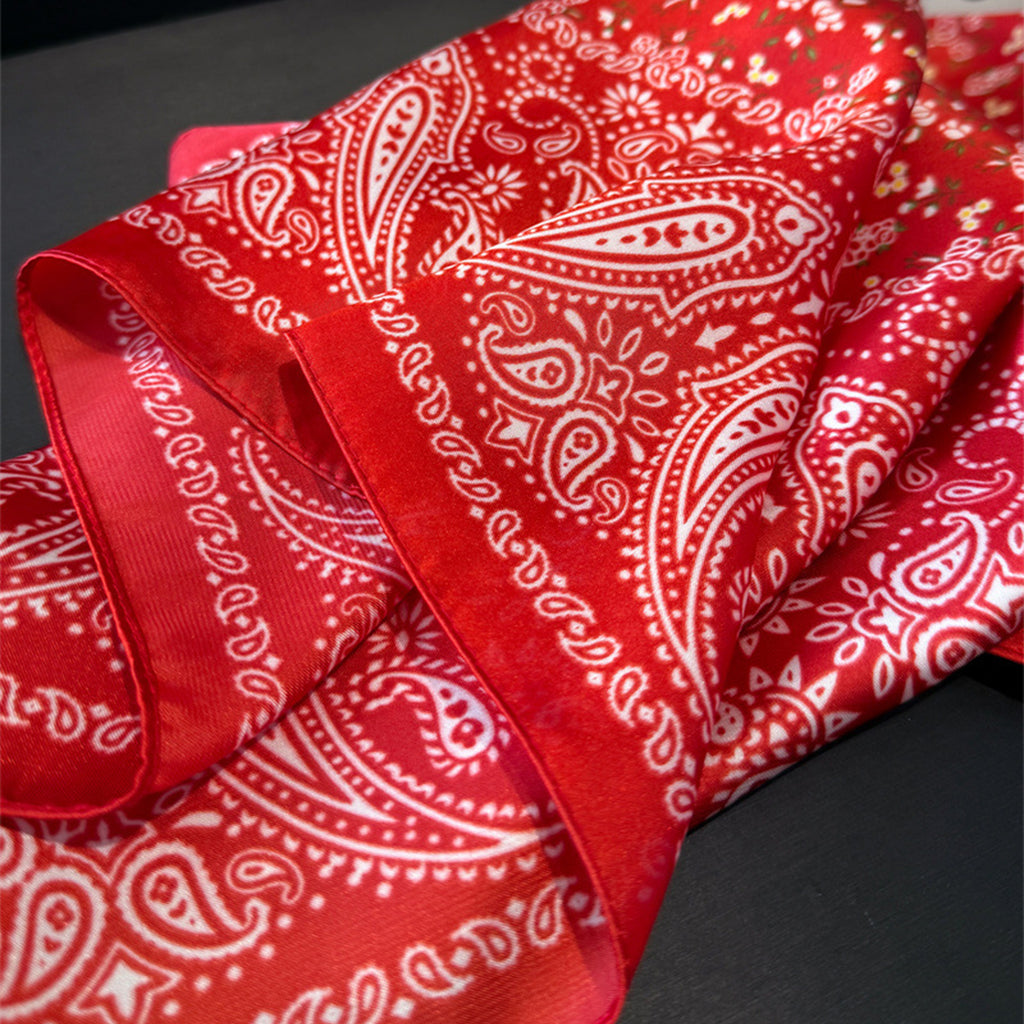 Anna-Kaci Womens Paisley Floral Square Scarf Elegant Vintage Print Neck Wrap