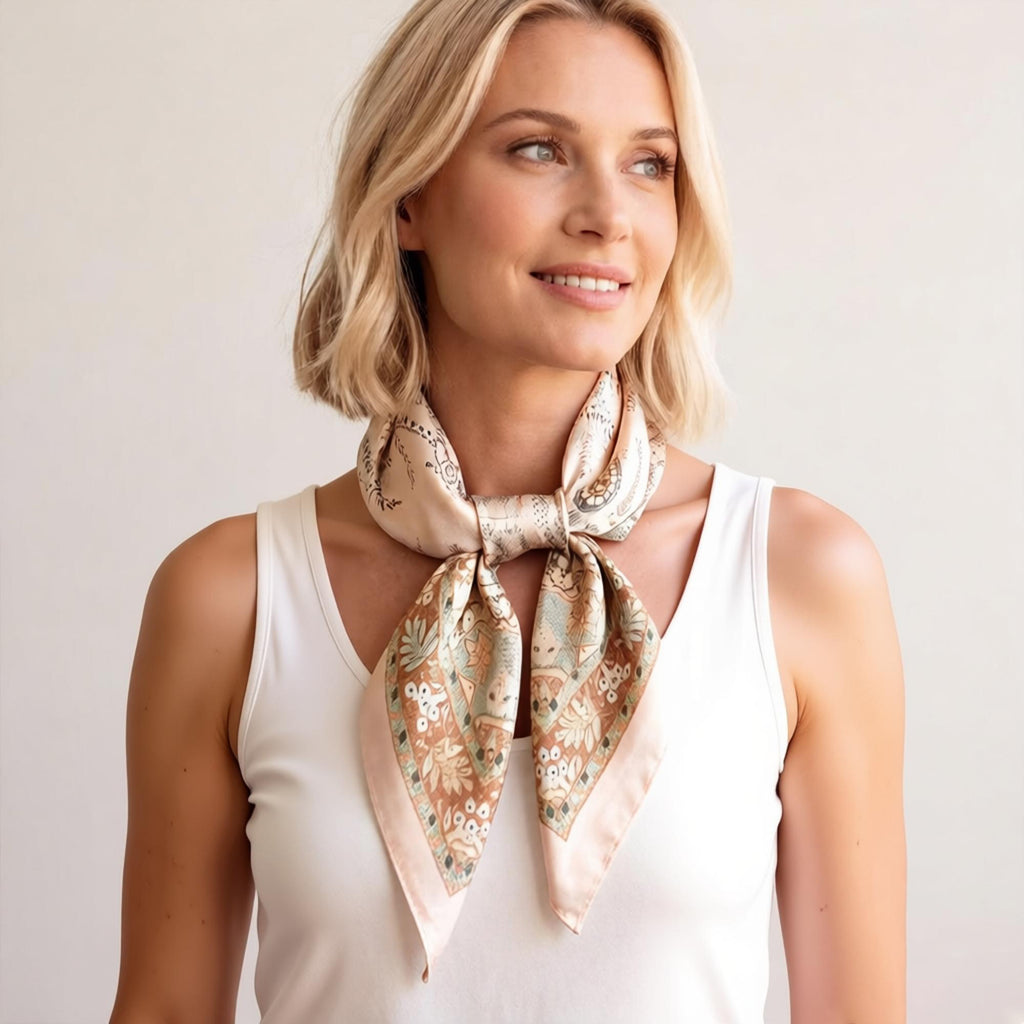 Anna-Kaci Womens Vintage Paisley Print Square Scarf Elegant Soft Fashion Neck Head Wrap