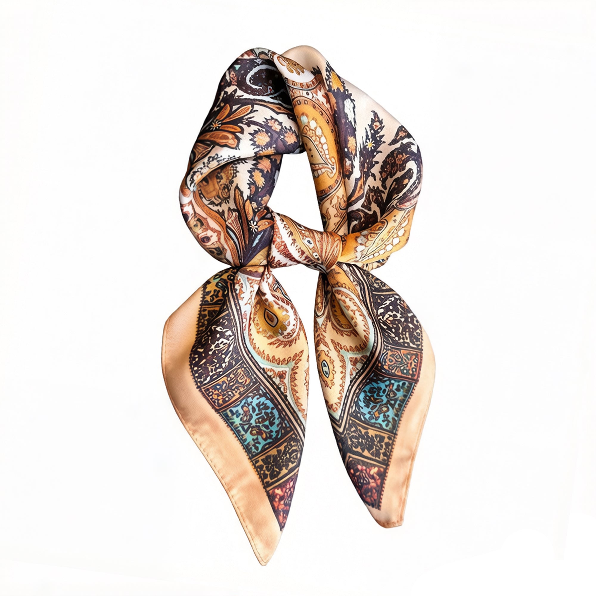 Anna-Kaci Womens Vintage Paisley Print Square Scarf Elegant Soft Fashion Neck Head Wrap