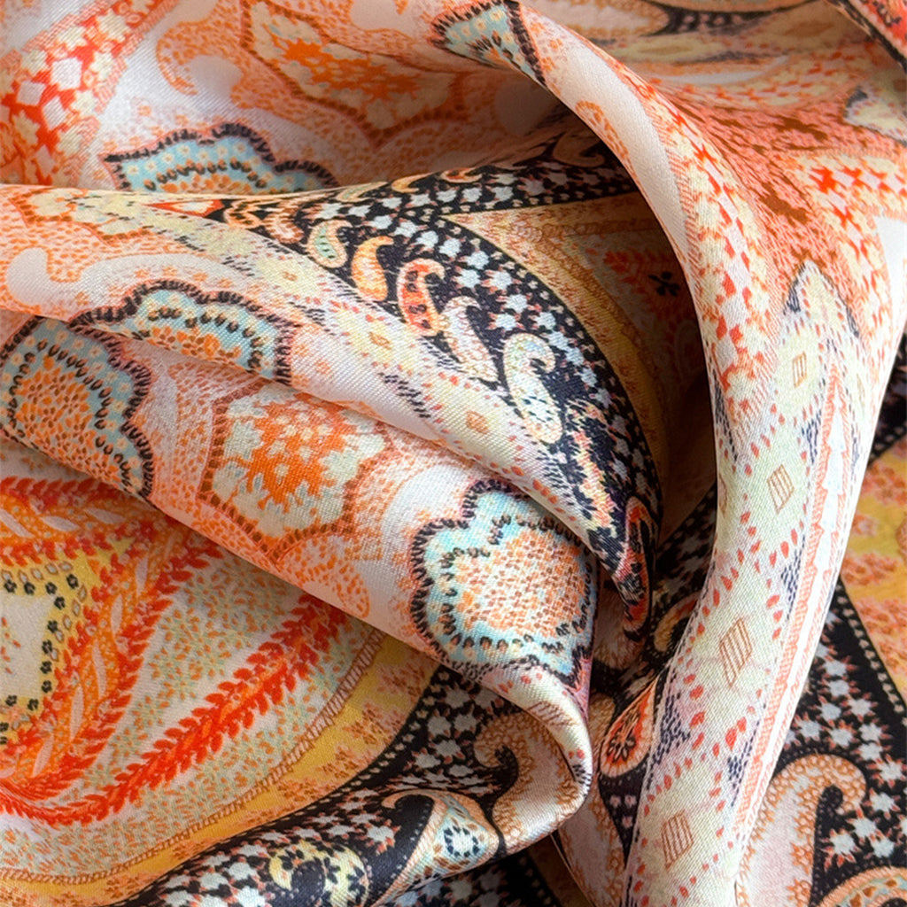 Anna-Kaci Womens Vintage Paisley Square Scarf Elegant Boho Print Neck Wrap