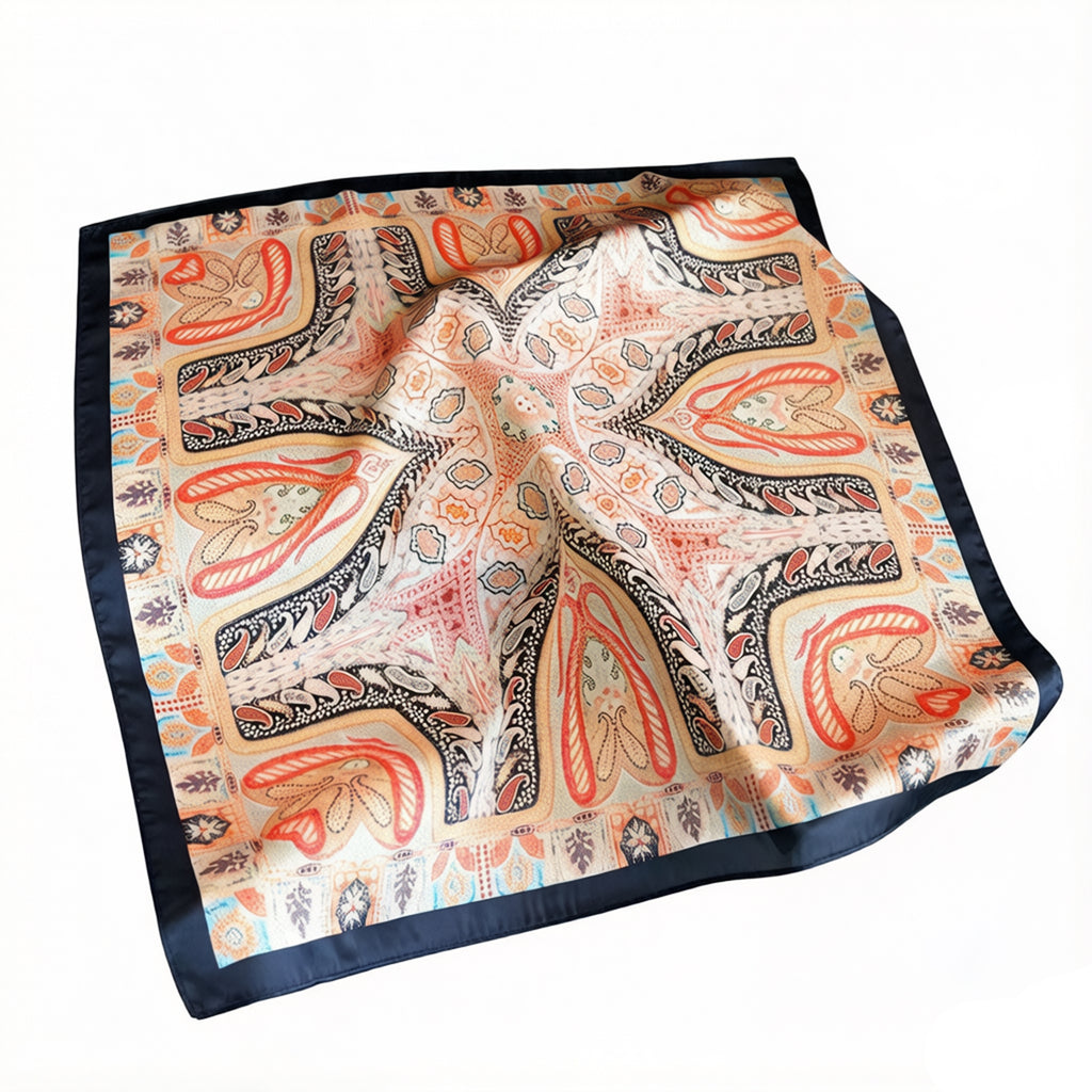 Anna-Kaci Womens Vintage Paisley Square Scarf Elegant Boho Print Neck Wrap