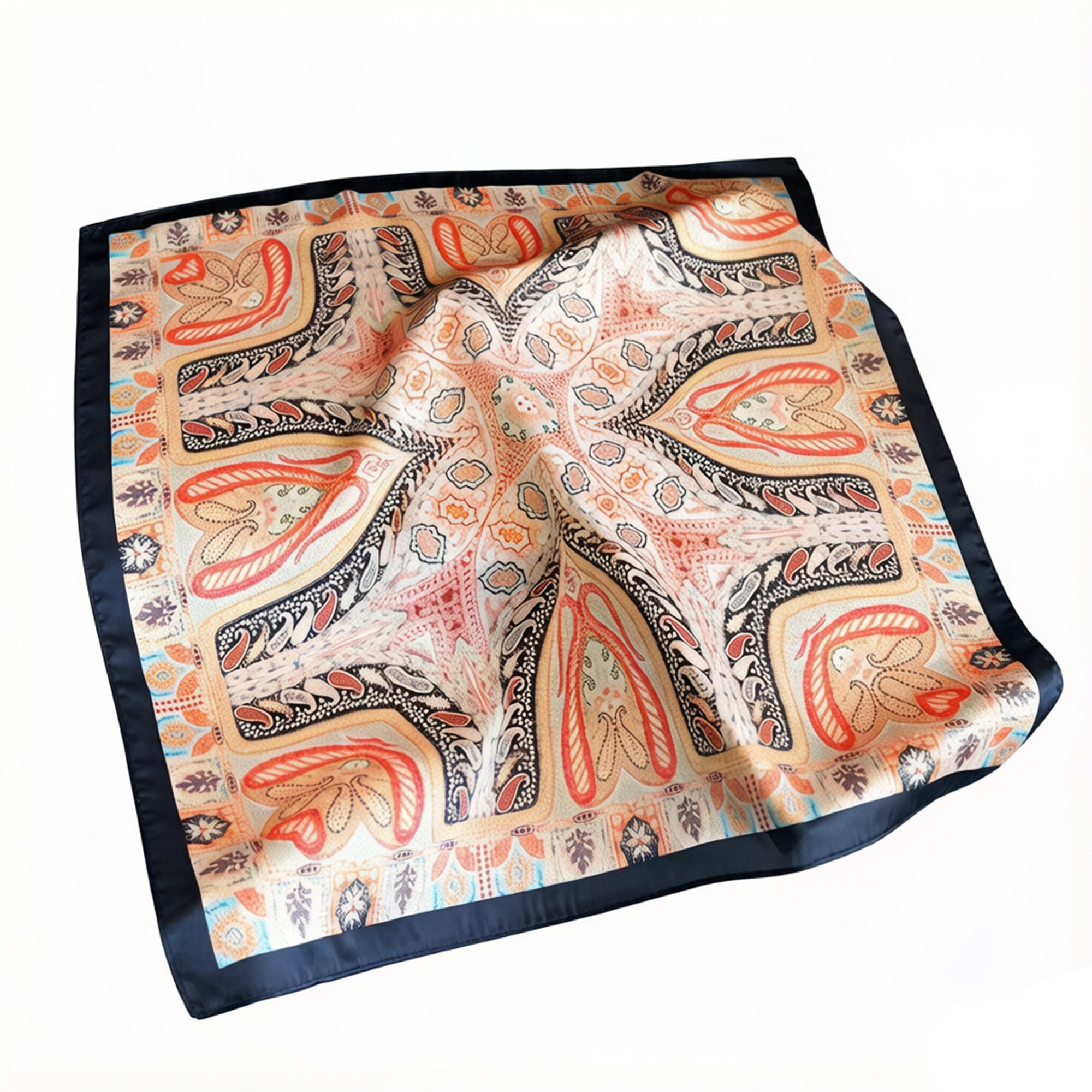 Anna-Kaci Womens Vintage Paisley Square Scarf Elegant Boho Print Neck Wrap