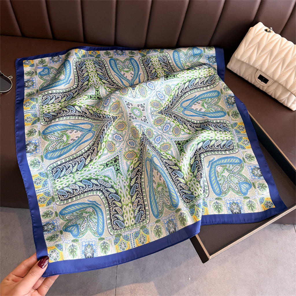 Anna-Kaci Womens Vintage Paisley Square Scarf Elegant Boho Print Neck Wrap