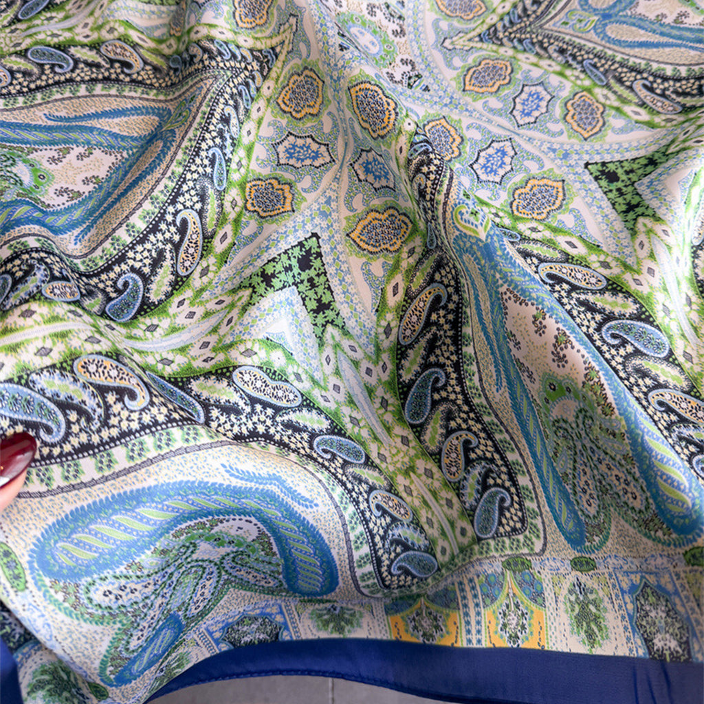 Anna-Kaci Womens Vintage Paisley Square Scarf Elegant Boho Print Neck Wrap