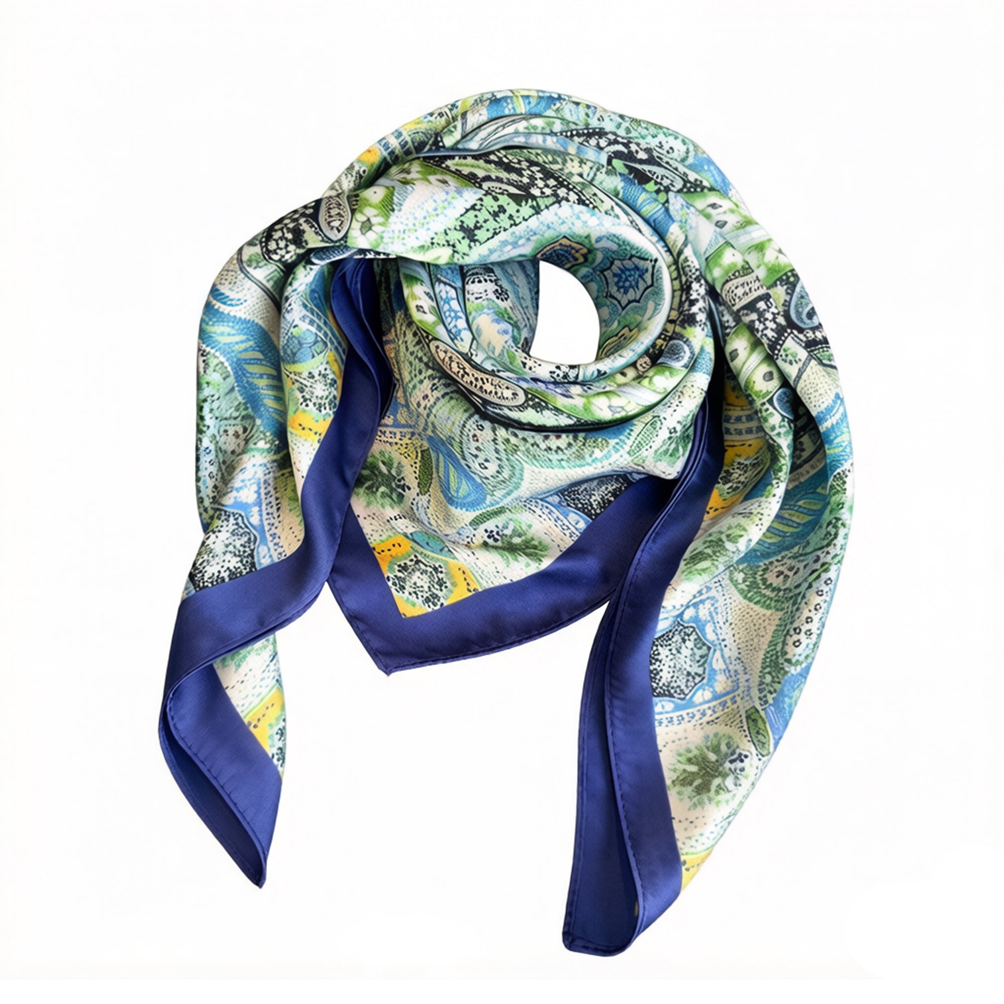 Anna-Kaci Womens Vintage Paisley Square Scarf Elegant Boho Print Neck Wrap