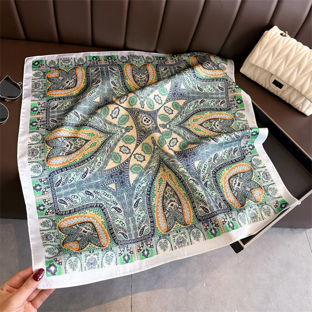 Anna-Kaci Womens Vintage Paisley Square Scarf Elegant Boho Print Neck Wrap