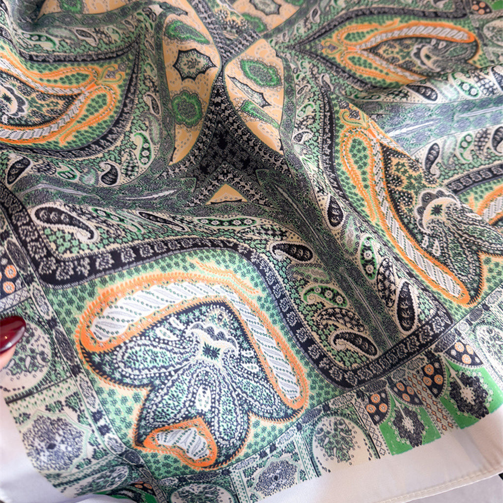 Anna-Kaci Womens Vintage Paisley Square Scarf Elegant Boho Print Neck Wrap
