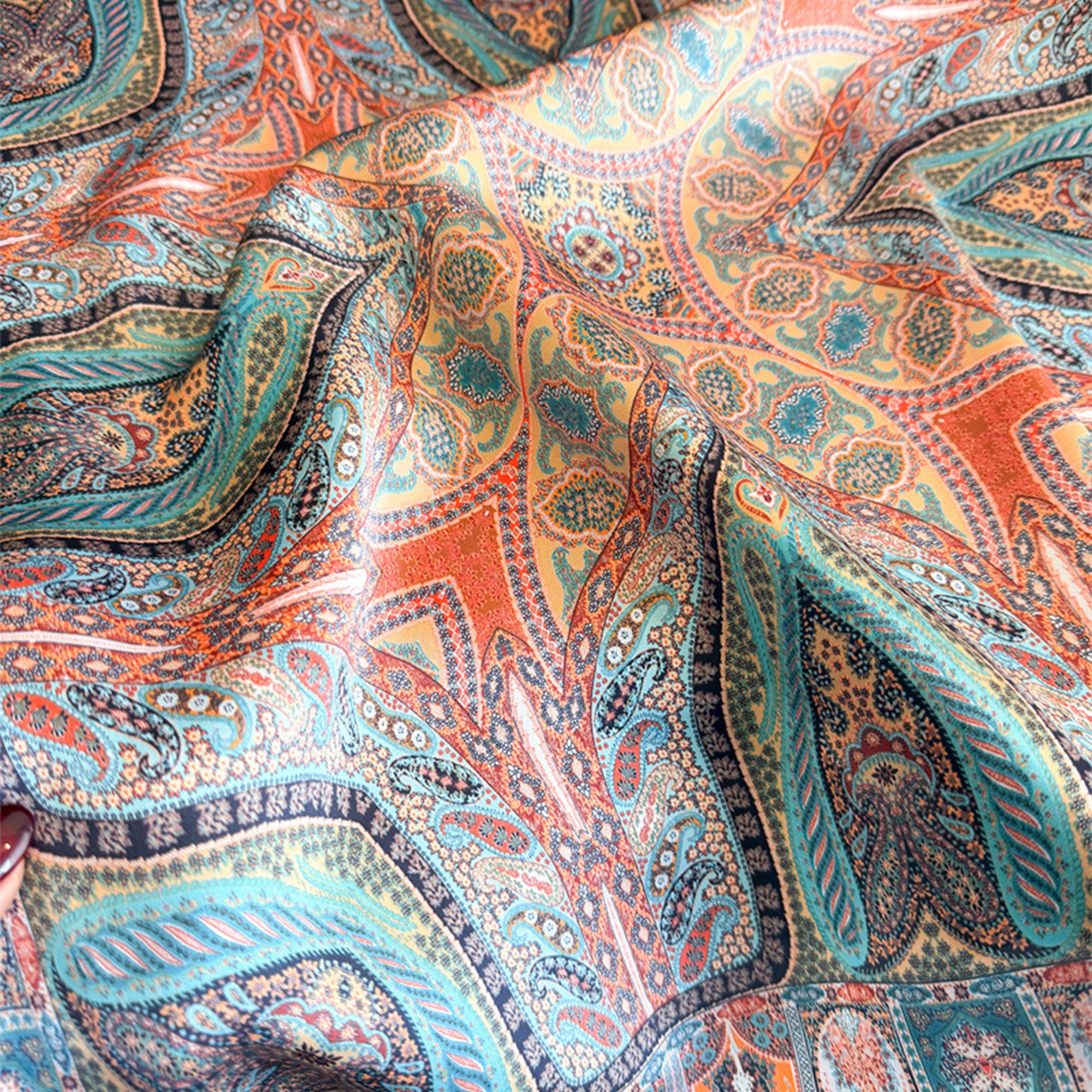 Anna-Kaci Womens Vintage Paisley Square Scarf Elegant Boho Print Neck Wrap