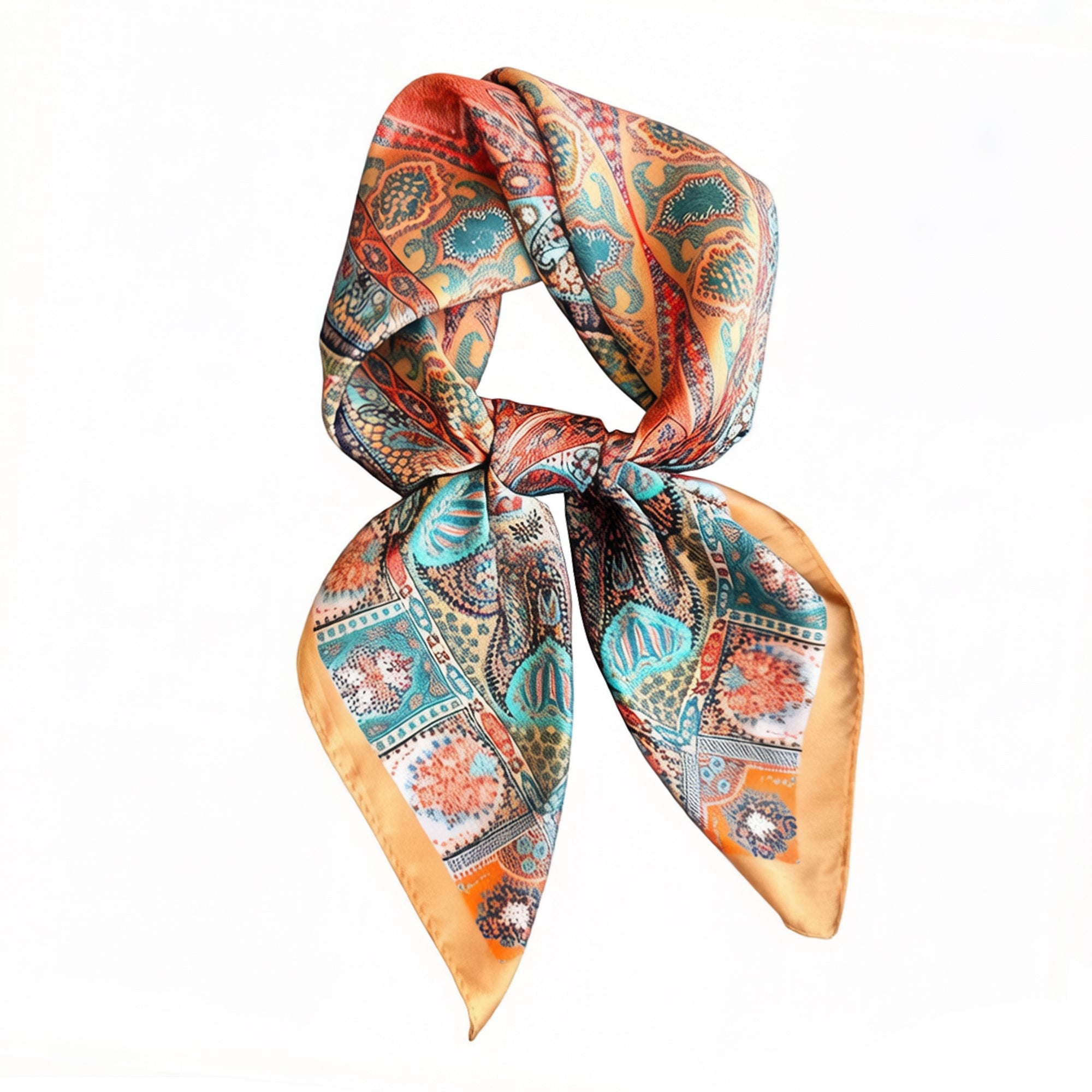 Anna-Kaci Womens Vintage Paisley Square Scarf Elegant Boho Print Neck Wrap