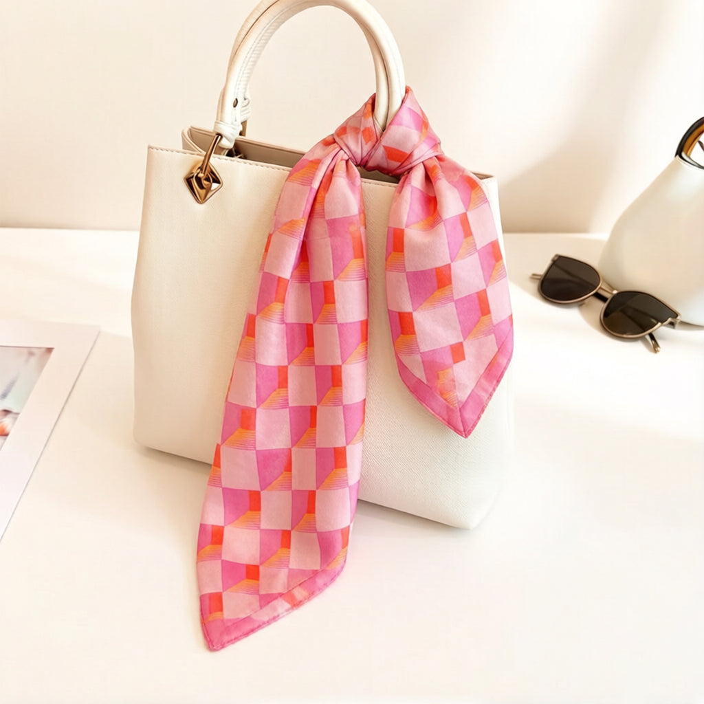 Anna-Kaci Womens Geometric Square Scarf Modern Checkerboard Print Fashion Neck Wrap
