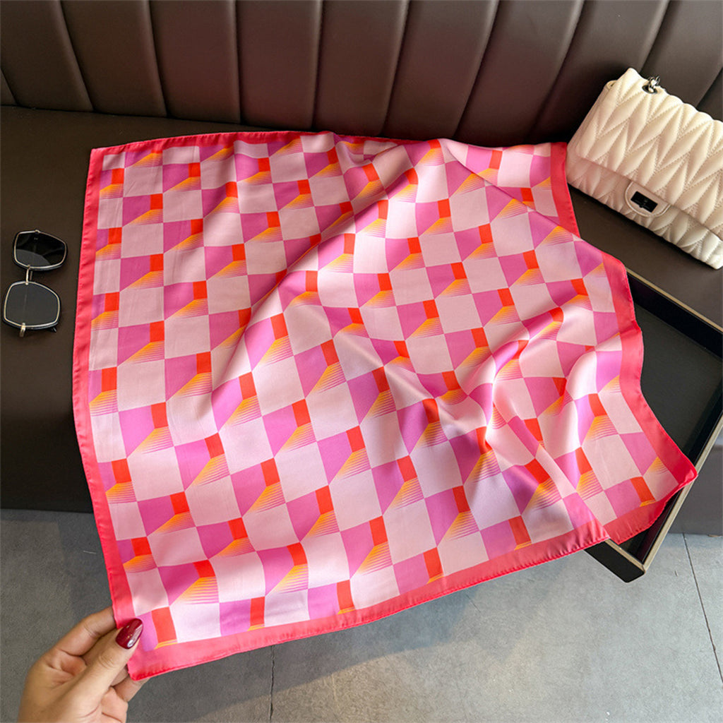 Anna-Kaci Womens Geometric Square Scarf Modern Checkerboard Print Fashion Neck Wrap