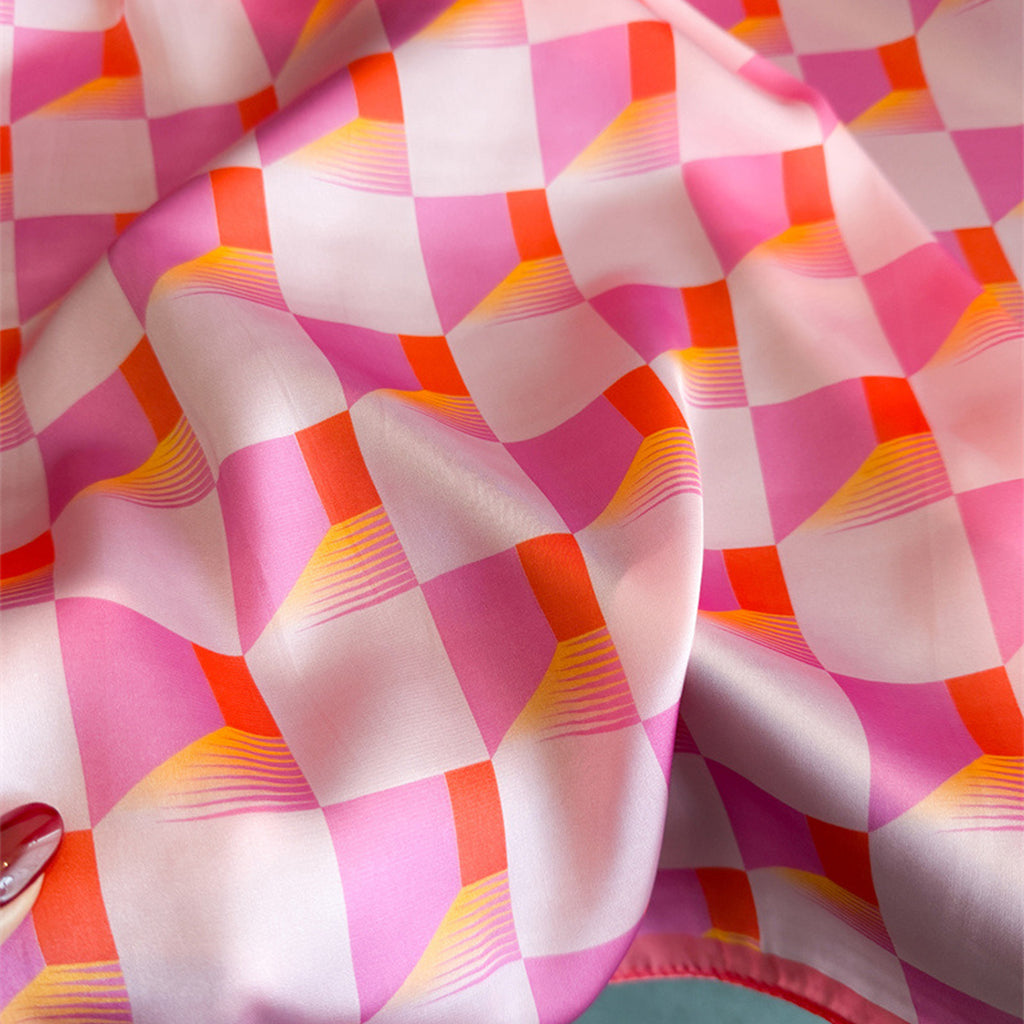 Anna-Kaci Womens Geometric Square Scarf Modern Checkerboard Print Fashion Neck Wrap
